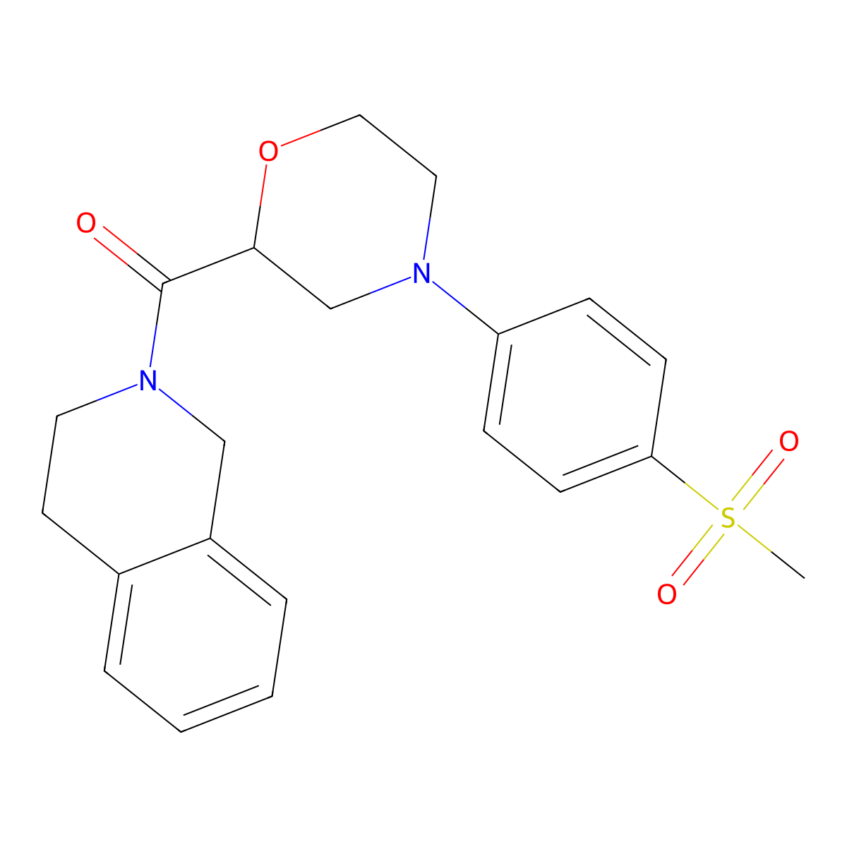 2-[4-(4-Methanesulfonylphenyl)morpholine-2-carbonyl]-1,2,3,4-tetrahydroisoquinoline molecular structure, CAS 3054638-54-6