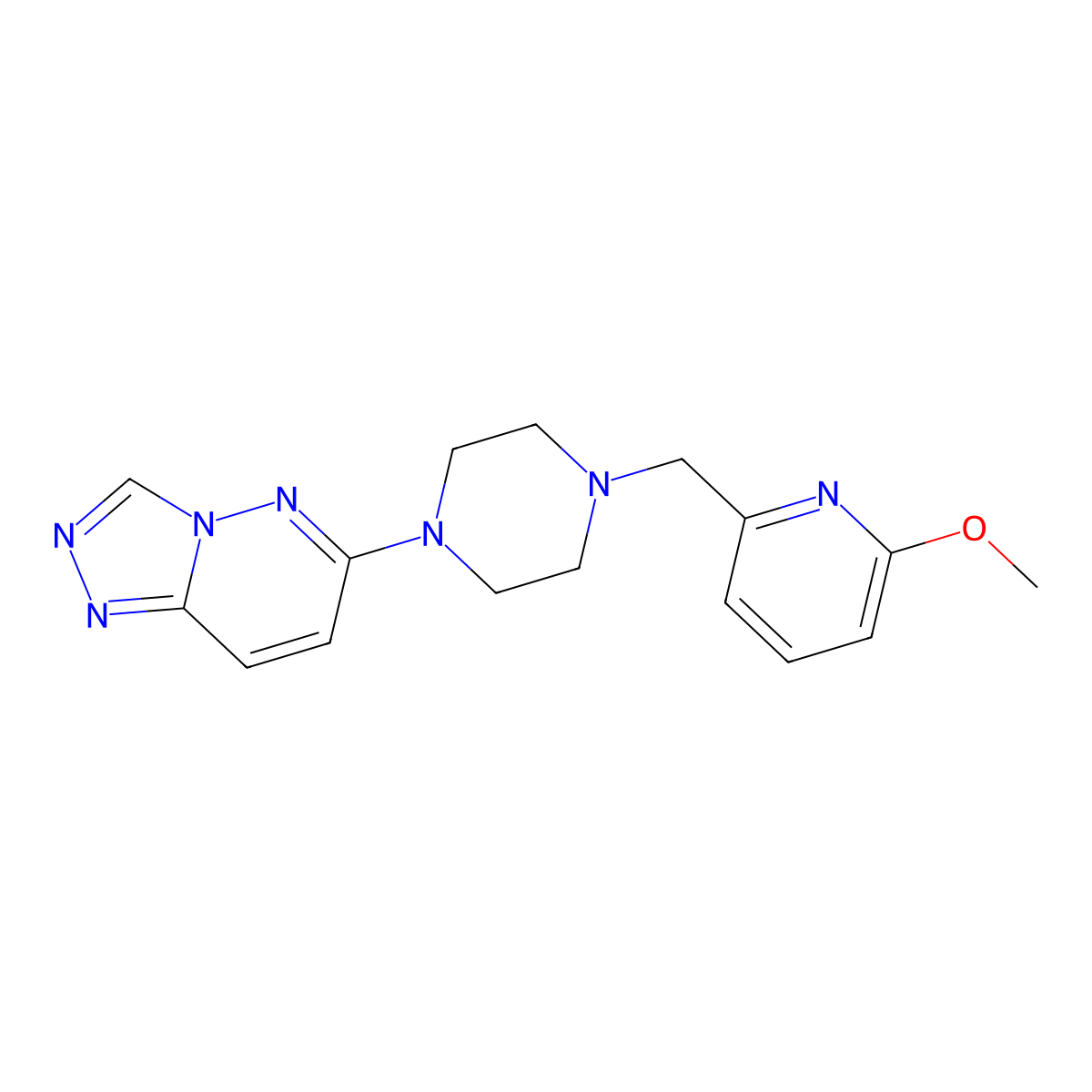 1-[(6-Methoxypyridin-2-yl)methyl]-4-{[1,2,4]triazolo[4,3-b]pyridazin-6-yl}piperazine molecular structure, CAS 3054638-55-7