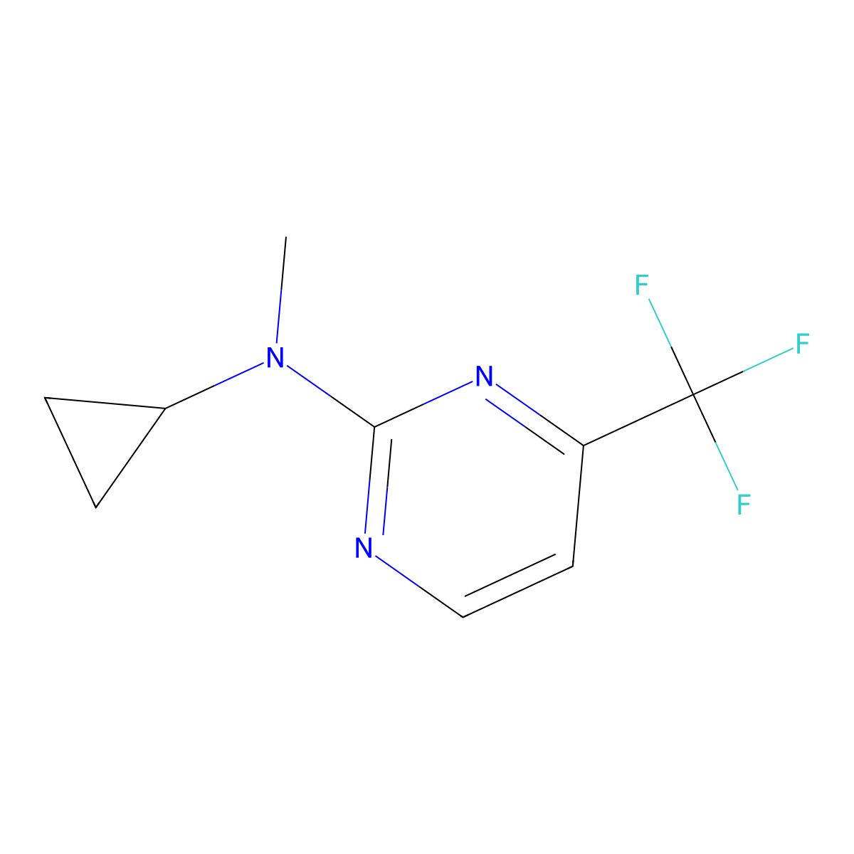 N-cyclopropyl-N-methyl-4-(trifluoromethyl)pyrimidin-2-amine molecular structure, CAS 3054638-80-8