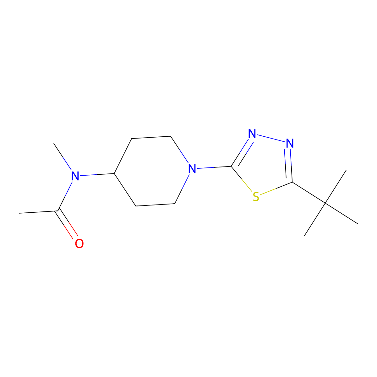 N-[1-(5-tert-butyl-1,3,4-thiadiazol-2-yl)piperidin-4-yl]-N-methylacetamide molecular structure, CAS 3054638-99-9
