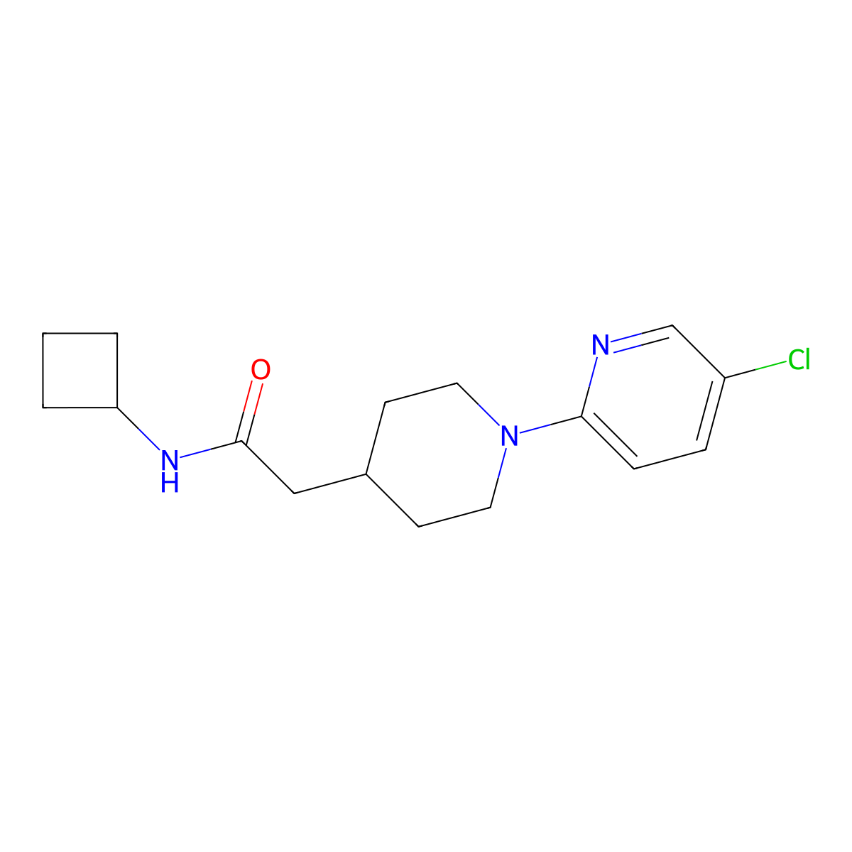2-[1-(5-chloropyridin-2-yl)piperidin-4-yl]-N-cyclobutylacetamide molecular structure, CAS 3054639-08-3