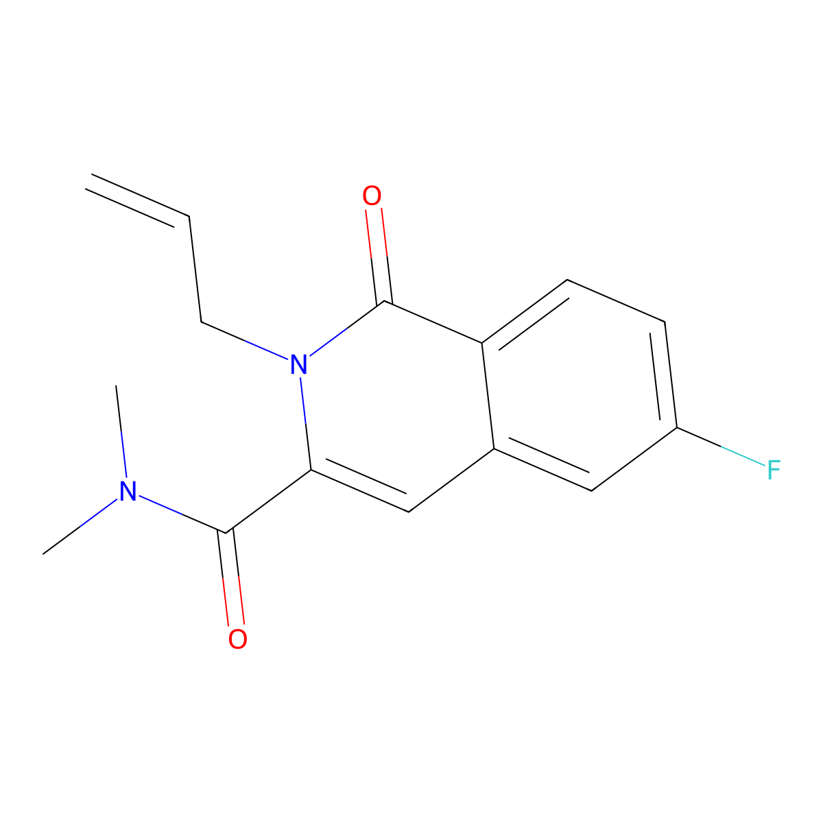 6-fluoro-N,N-dimethyl-1-oxo-2-(prop-2-en-1-yl)-1,2-dihydroisoquinoline-3-carboxamide molecular structure, CAS 3054639-33-4