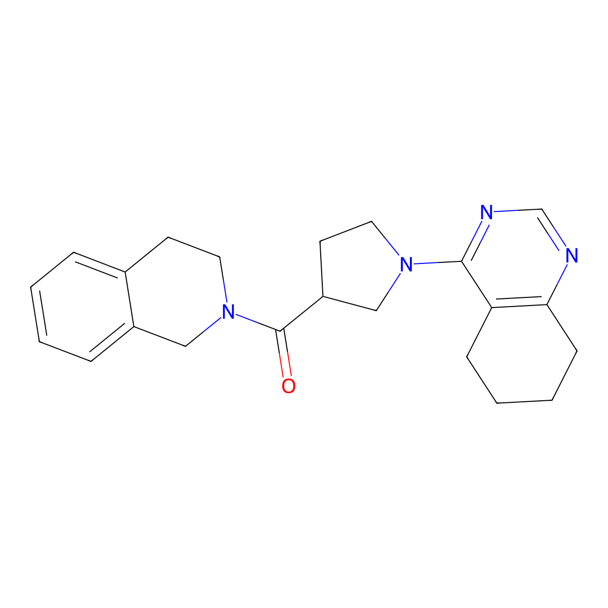 4-[3-(1,2,3,4-Tetrahydroisoquinoline-2-carbonyl)pyrrolidin-1-yl]-5,6,7,8-tetrahydroquinazoline molecular structure, CAS 3054639-51-6