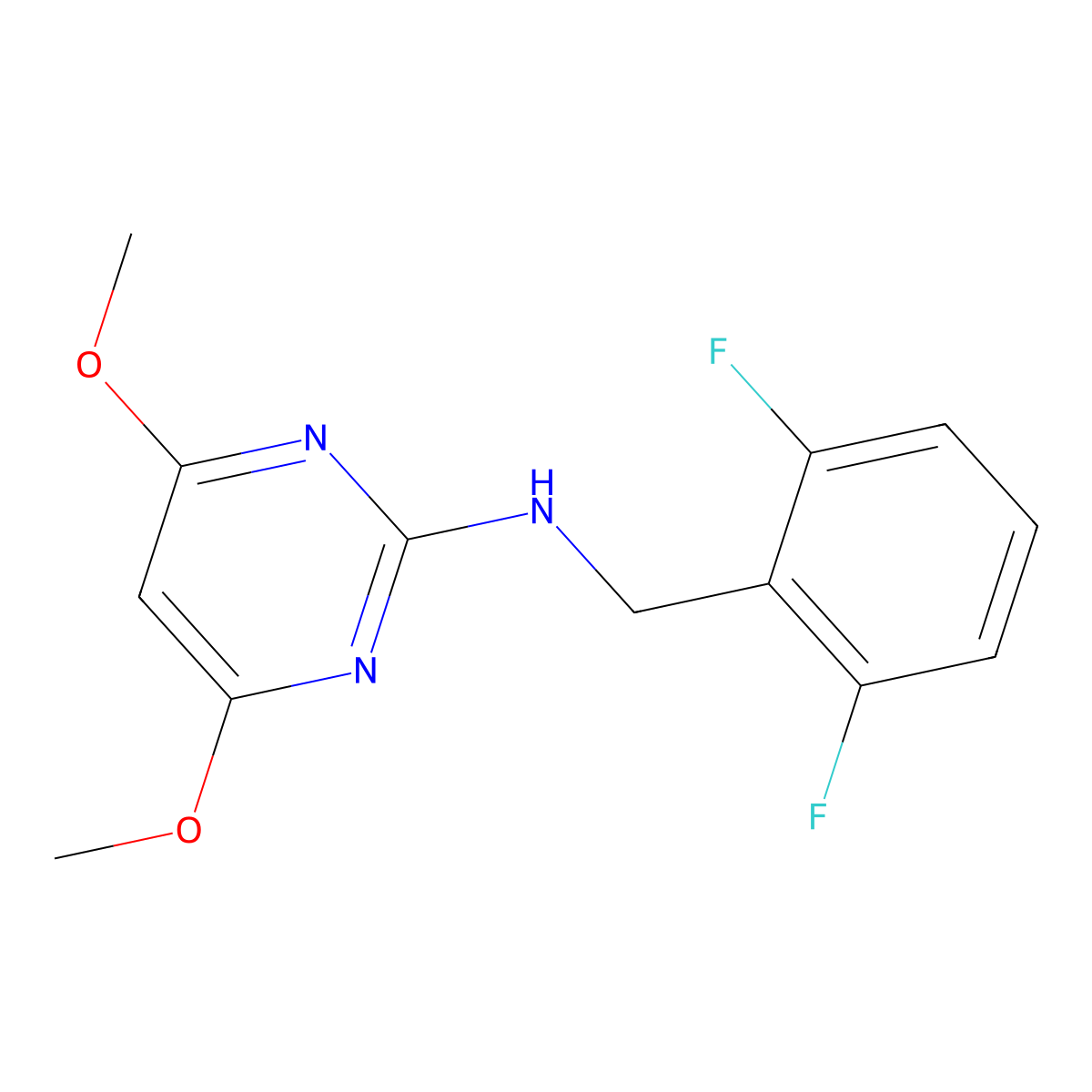 N-[(2,6-difluorophenyl)methyl]-4,6-dimethoxypyrimidin-2-amine molecular structure, CAS 3054639-54-9