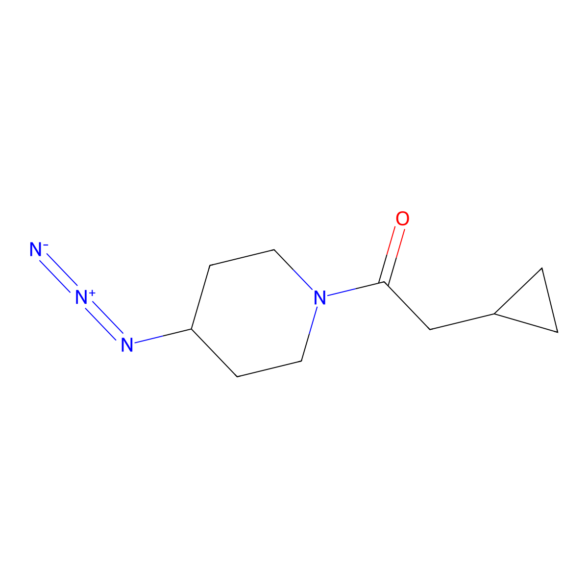 1-(4-Azidopiperidin-1-yl)-2-cyclopropylethan-1-one molecular structure, CAS 3054639-62-9