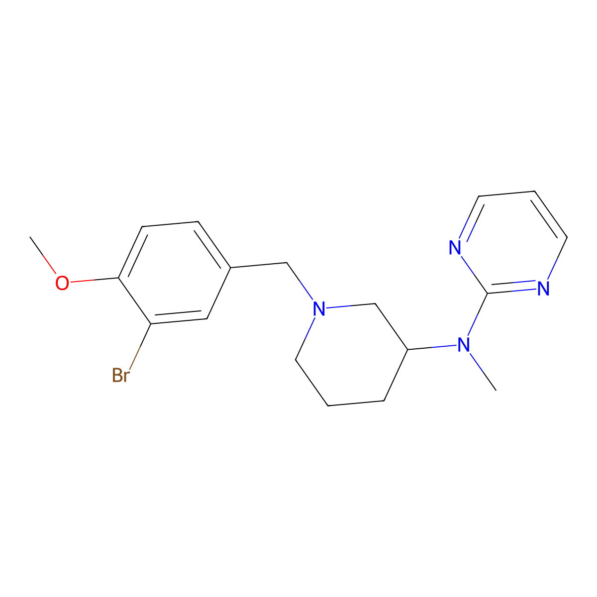 N-{1-[(3-bromo-4-methoxyphenyl)methyl]piperidin-3-yl}-N-methylpyrimidin-2-amine molecular structure, CAS 3054639-91-4
