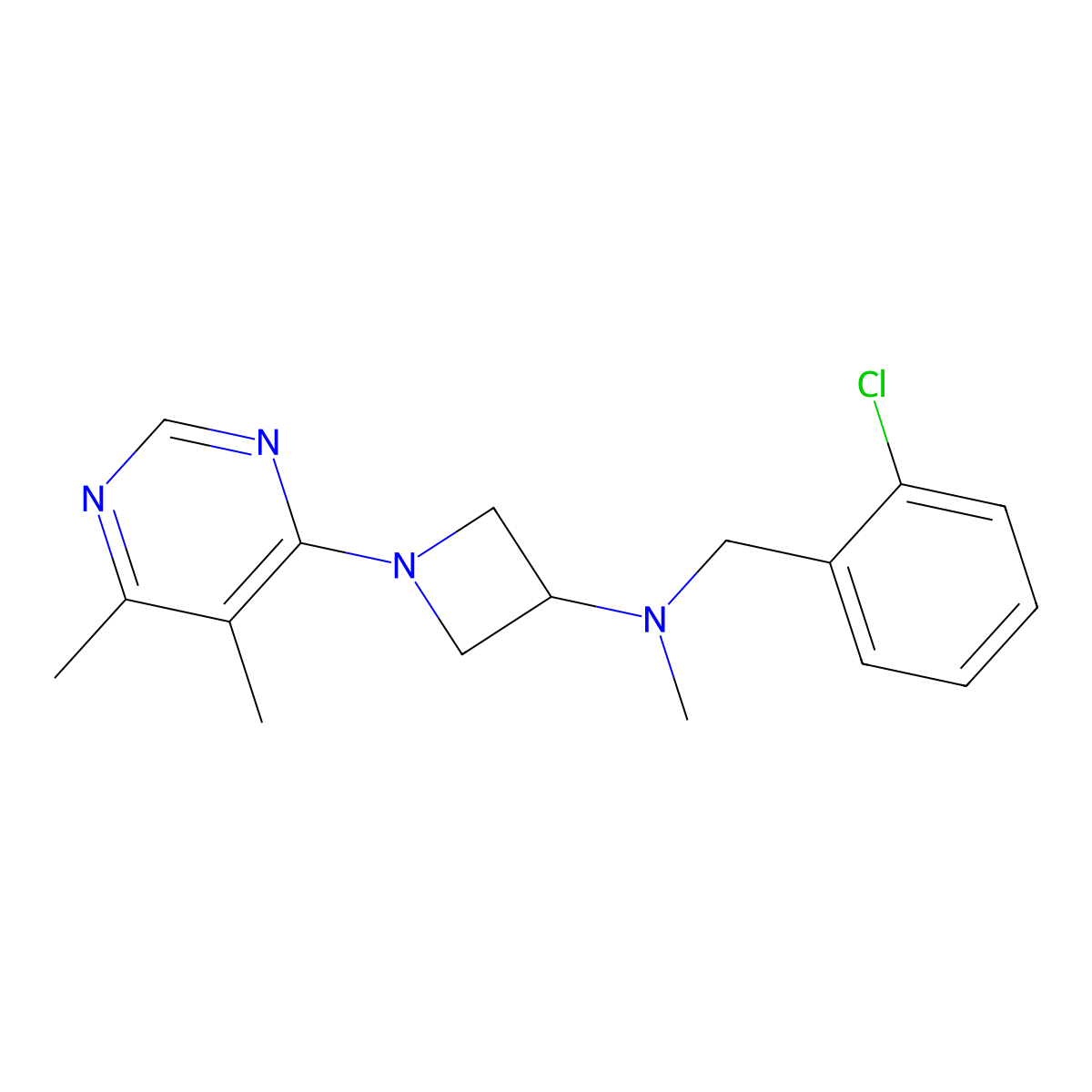 N-[(2-chlorophenyl)methyl]-1-(5,6-dimethylpyrimidin-4-yl)-N-methylazetidin-3-amine molecular structure, CAS 3054640-00-2