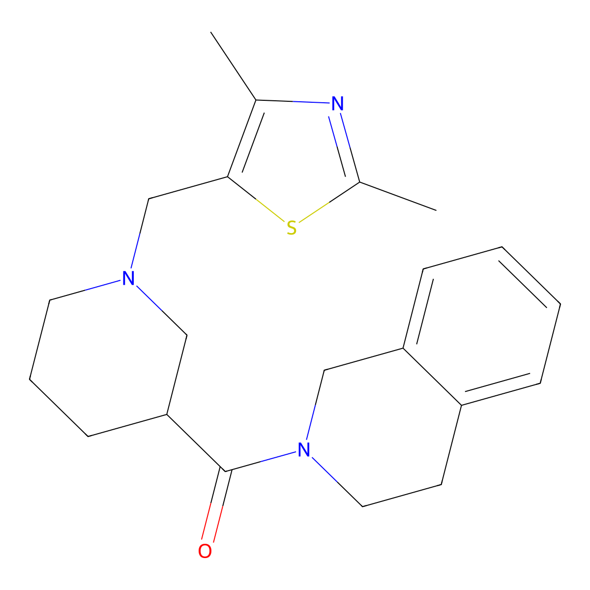2-{1-[(2,4-Dimethyl-1,3-thiazol-5-yl)methyl]piperidine-3-carbonyl}-1,2,3,4-tetrahydroisoquinoline molecular structure, CAS 3054640-06-8