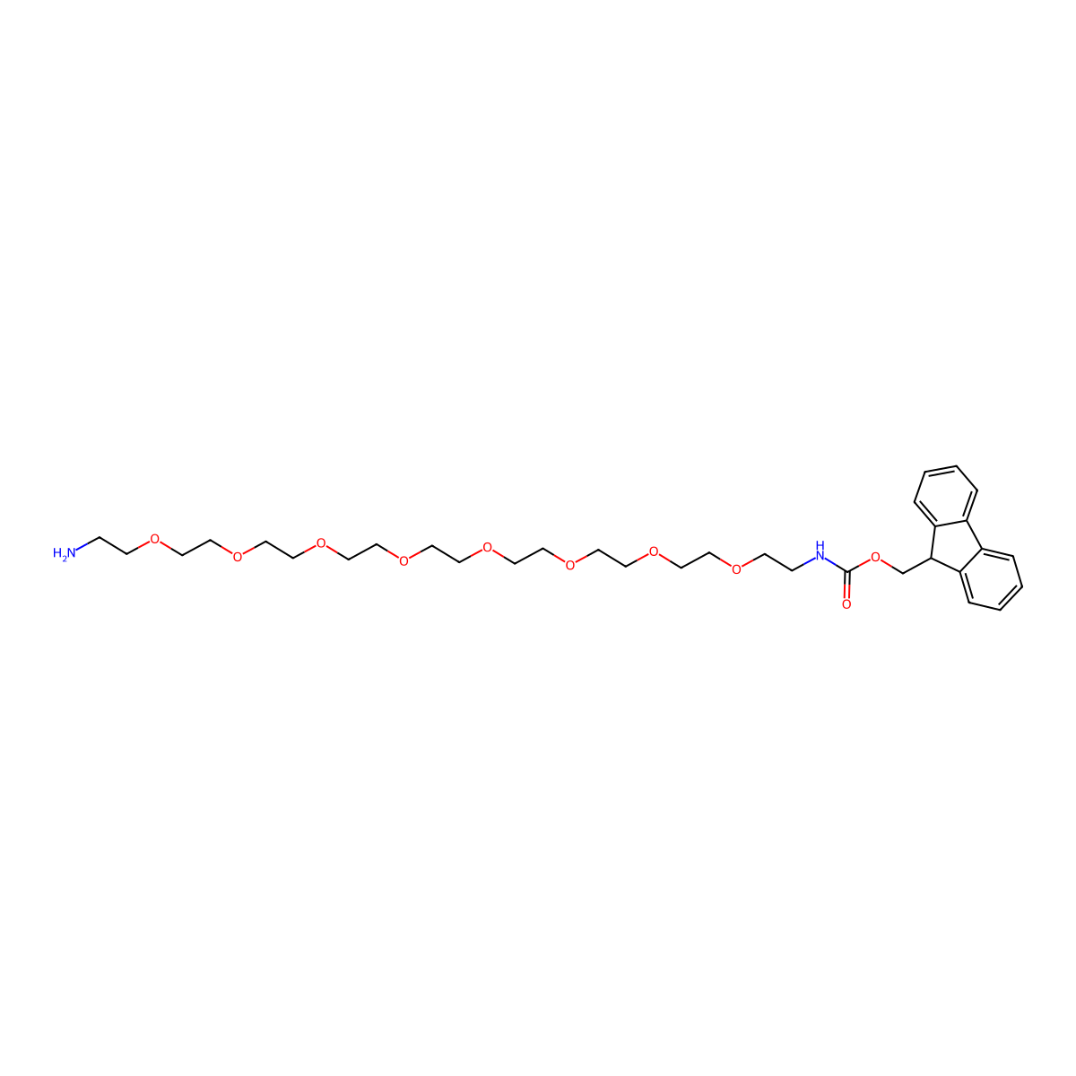 (9H-Fluoren-9-yl)methyl (26-amino-3,6,9,12,15,18,21,24-octaoxahexacosyl)carbamate molecular structure, CAS 3054647-17-2