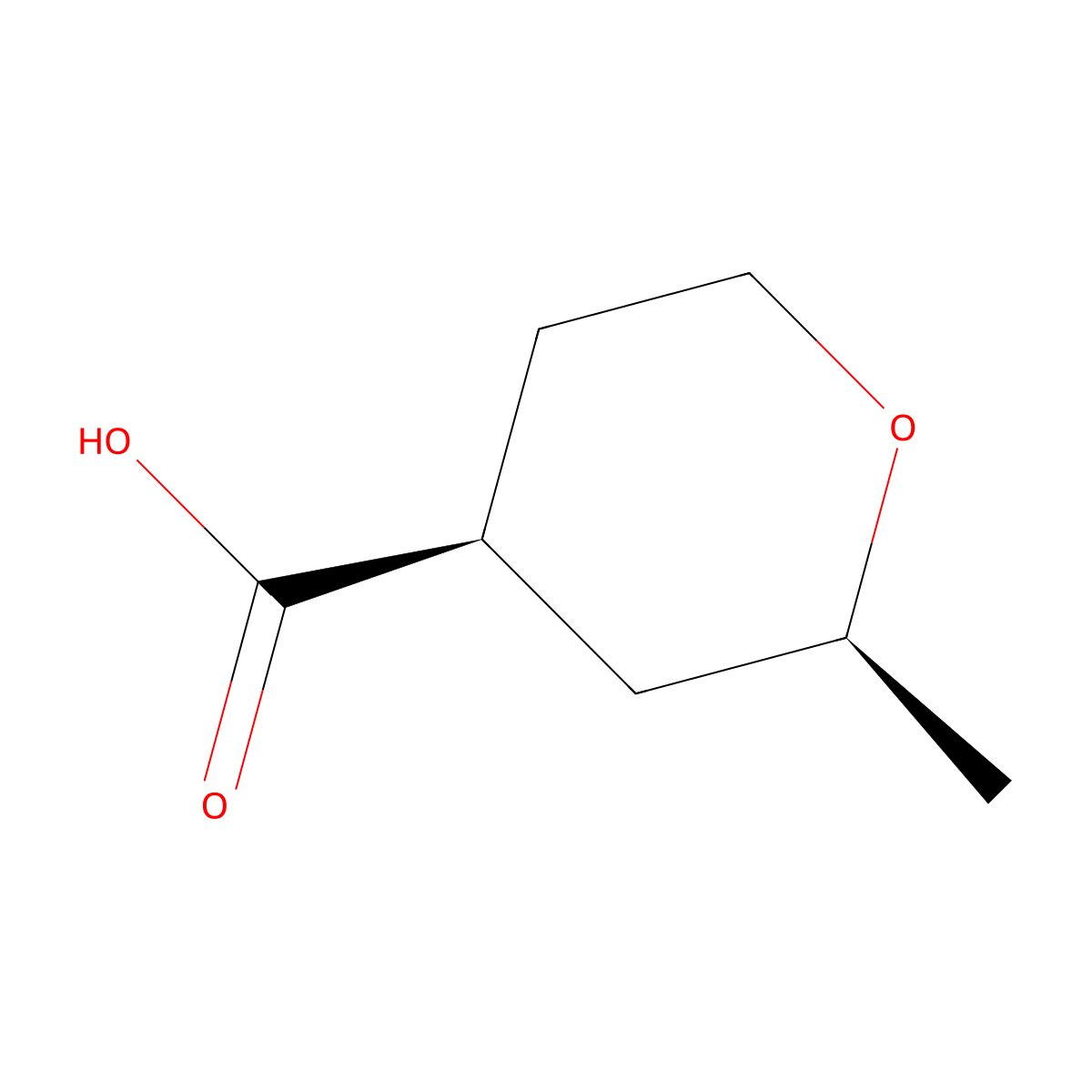 (2S,4S)-2-methyloxane-4-carboxylic acid molecular structure, CAS 3054773-08-6