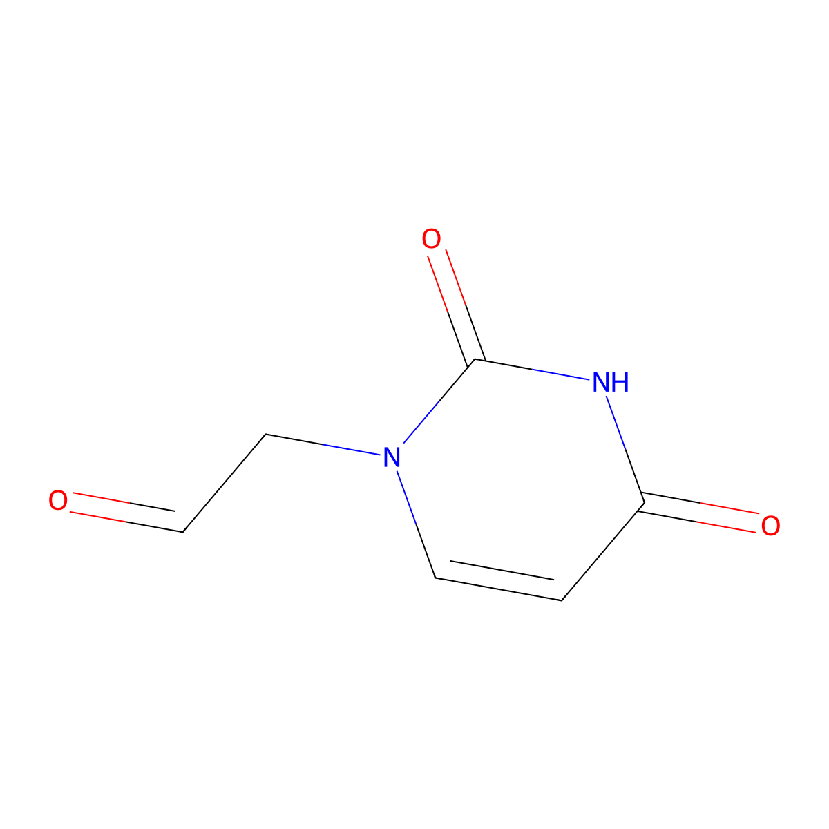 1(2h)-Pyrimidineacetaldehyde, 3,4-dihydro-2,4-dioxo- molecular structure, CAS 3055-23-0