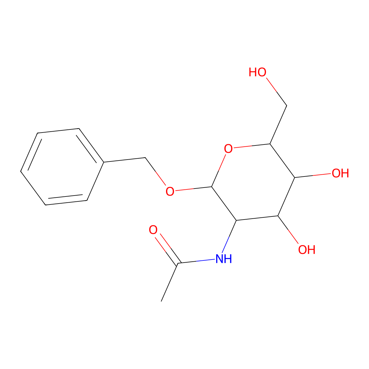 Benzyl N-acetylglucosamine molecular structure, CAS 3055-51-4