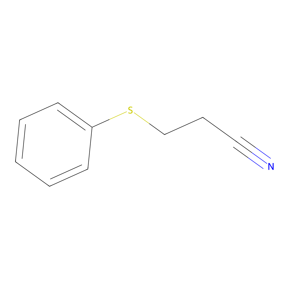 3-(Phenylthio)propanenitrile molecular structure, CAS 3055-87-6