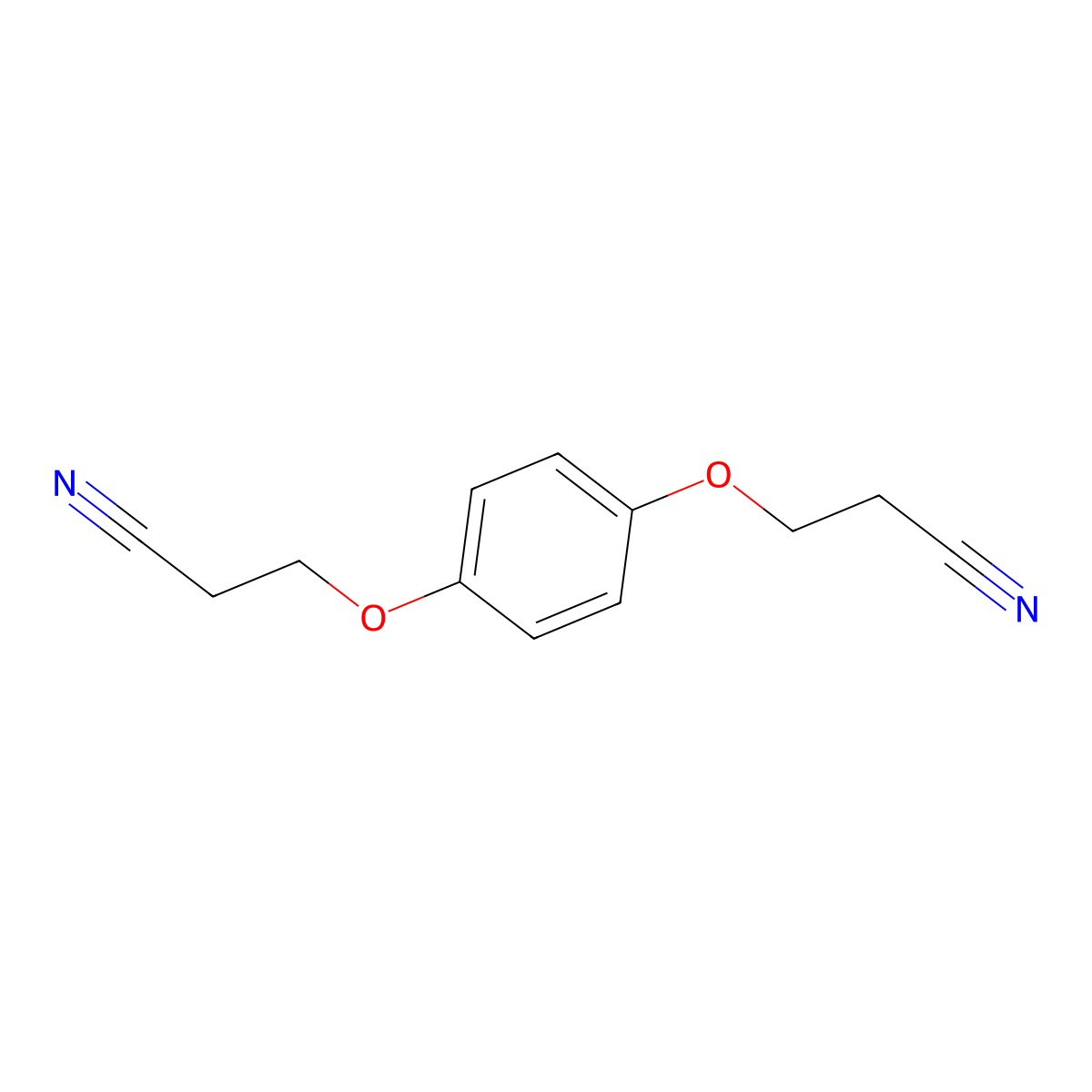 Propanenitrile, 3,3'-(1,4-phenylenebis(oxy))bis- molecular structure, CAS 3055-91-2