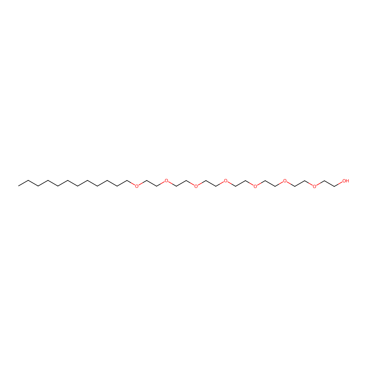 Heptaethylene glycol dodecyl ether molecular structure, CAS 3055-97-8