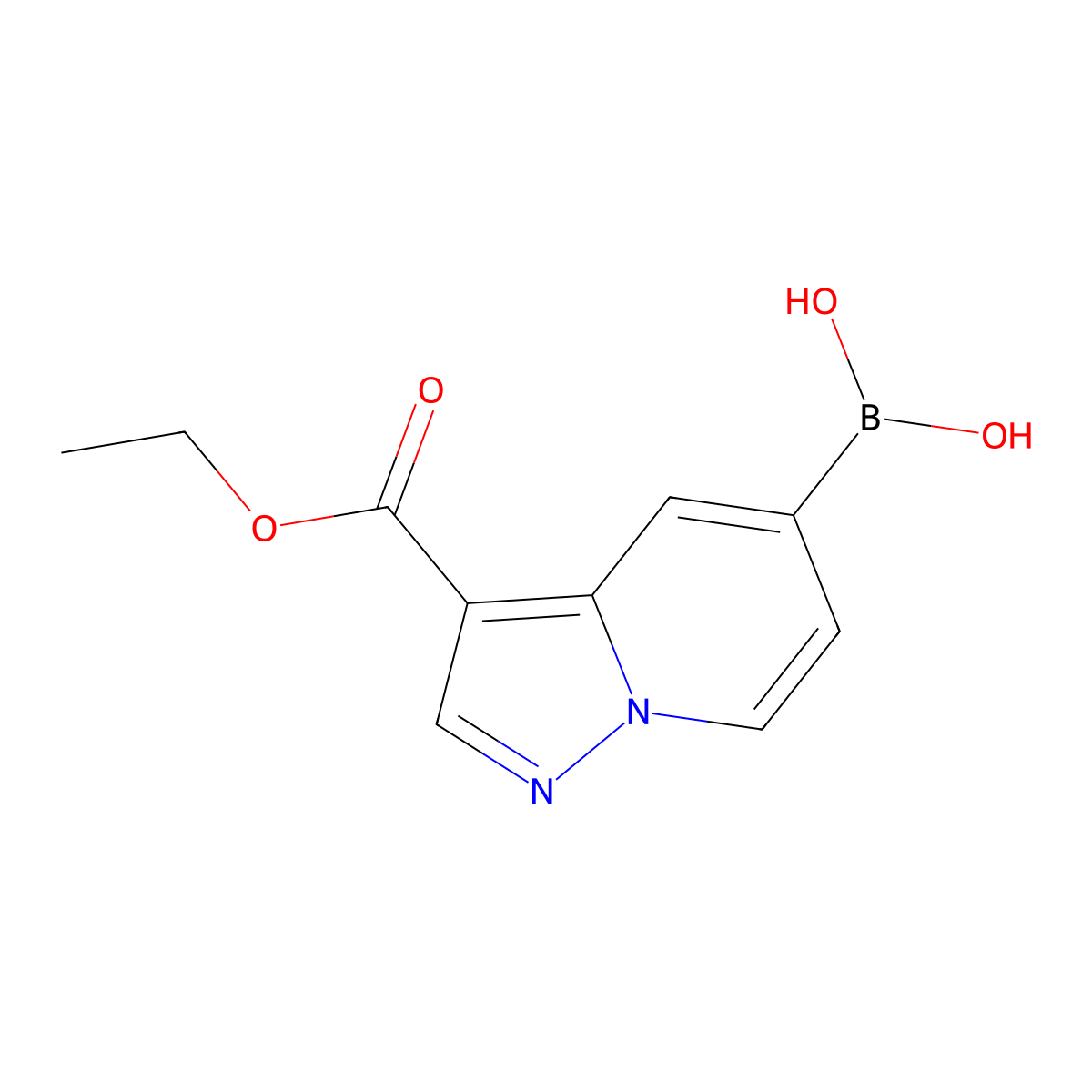 (3-(Ethoxycarbonyl)pyrazolo[1,5-a]pyridin-5-yl)boronic acid molecular structure, CAS 3055228-79-7