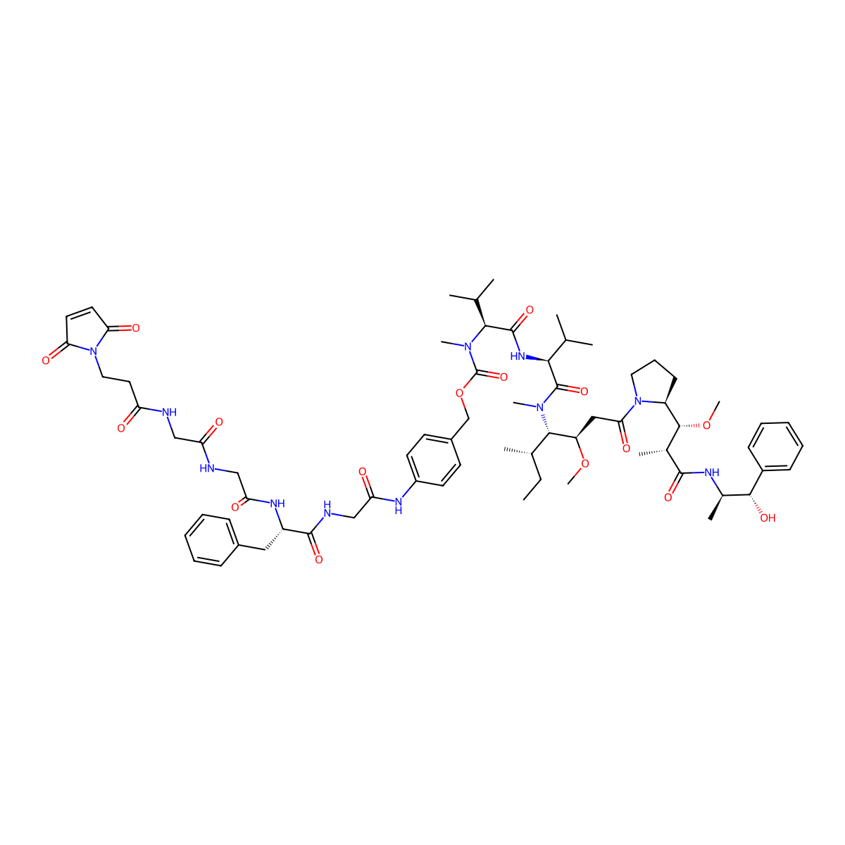 Mal-GGFG-PAB-MMAE molecular structure, CAS 3055607-18-3