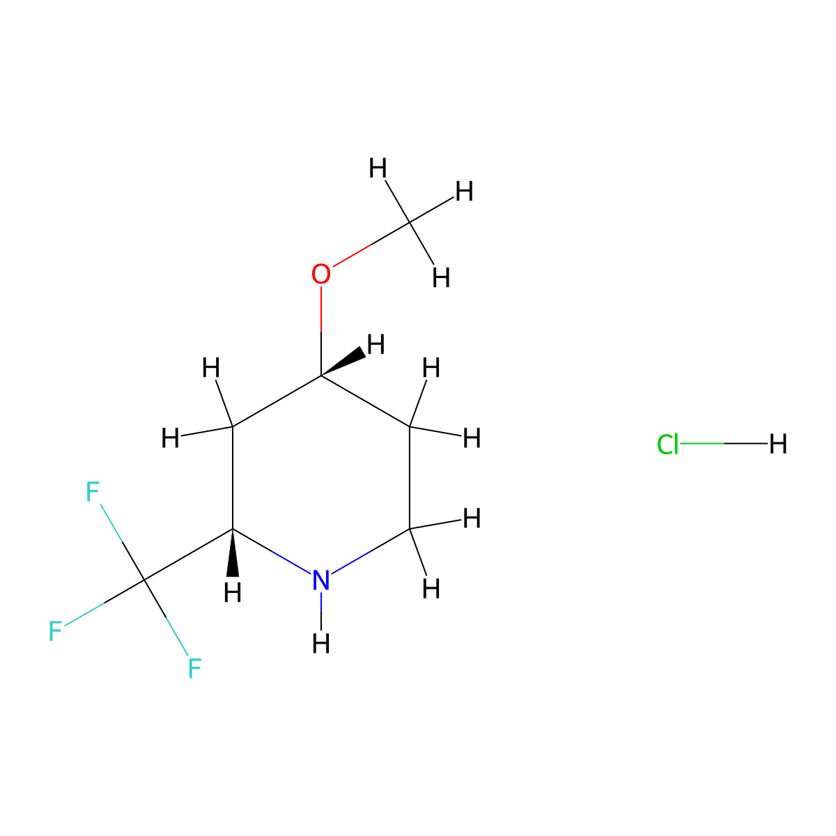 (2S,4R)-4-Methoxy-2-(trifluoromethyl)piperidine Hydrochloride molecular structure, CAS 3055735-76-4