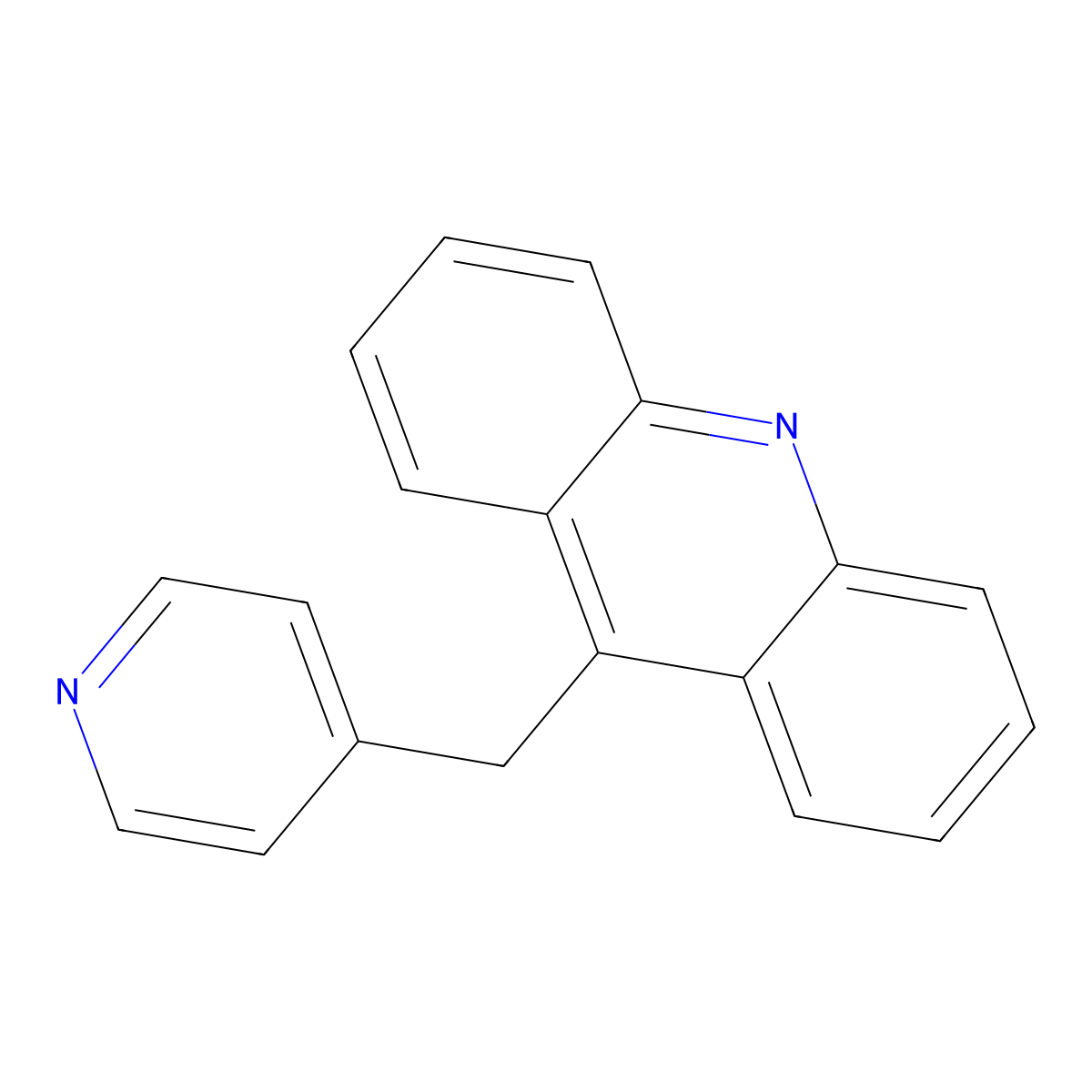 9-(Pyridin-4-ylmethyl)acridine molecular structure, CAS 30558-52-2