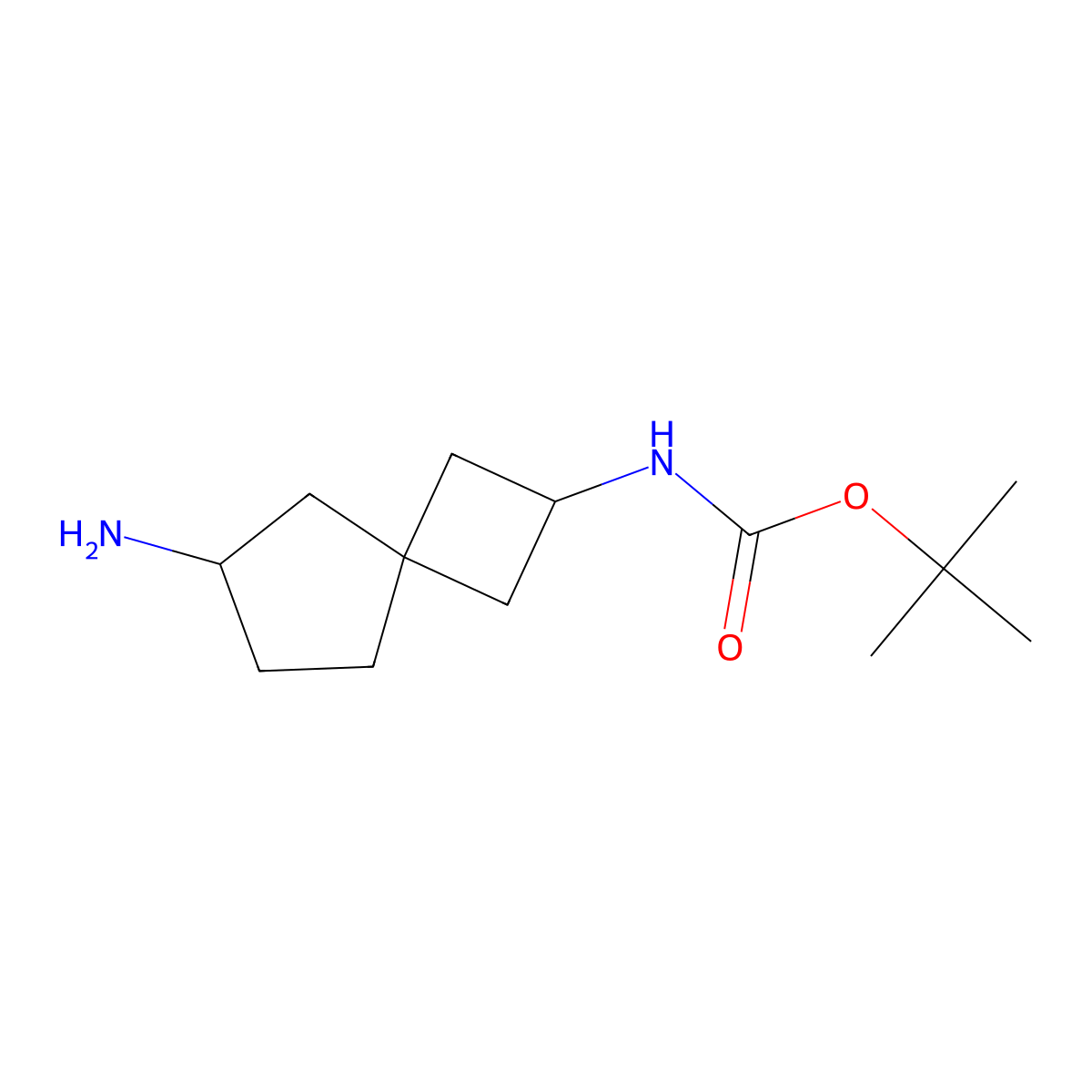 tert-butyl N-{6-aminospiro[3.4]octan-2-yl}carbamate molecular structure, CAS 3055824-89-7