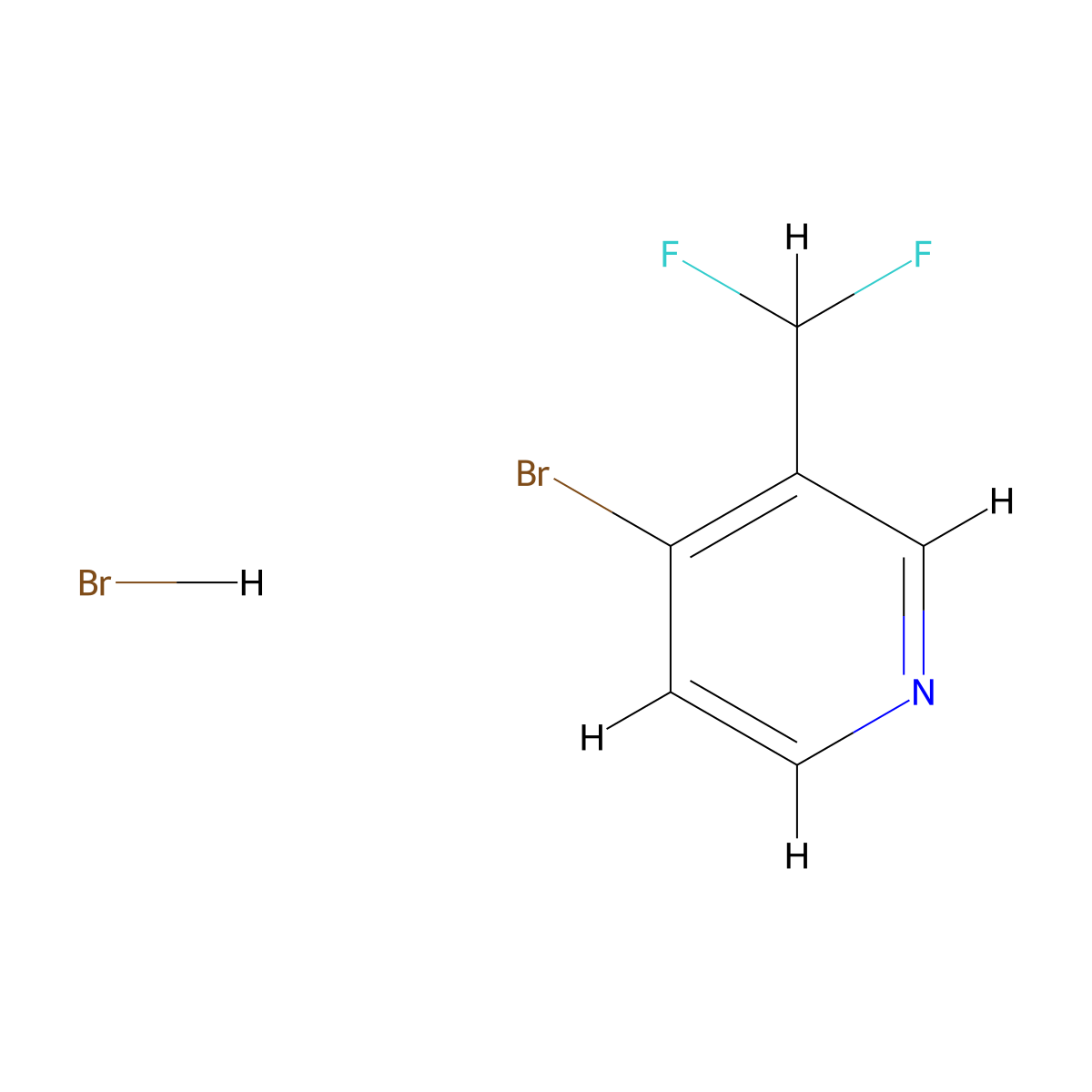 4-Bromo-3-(difluoromethyl)pyridine hydrobromide molecular structure, CAS 3055829-19-8