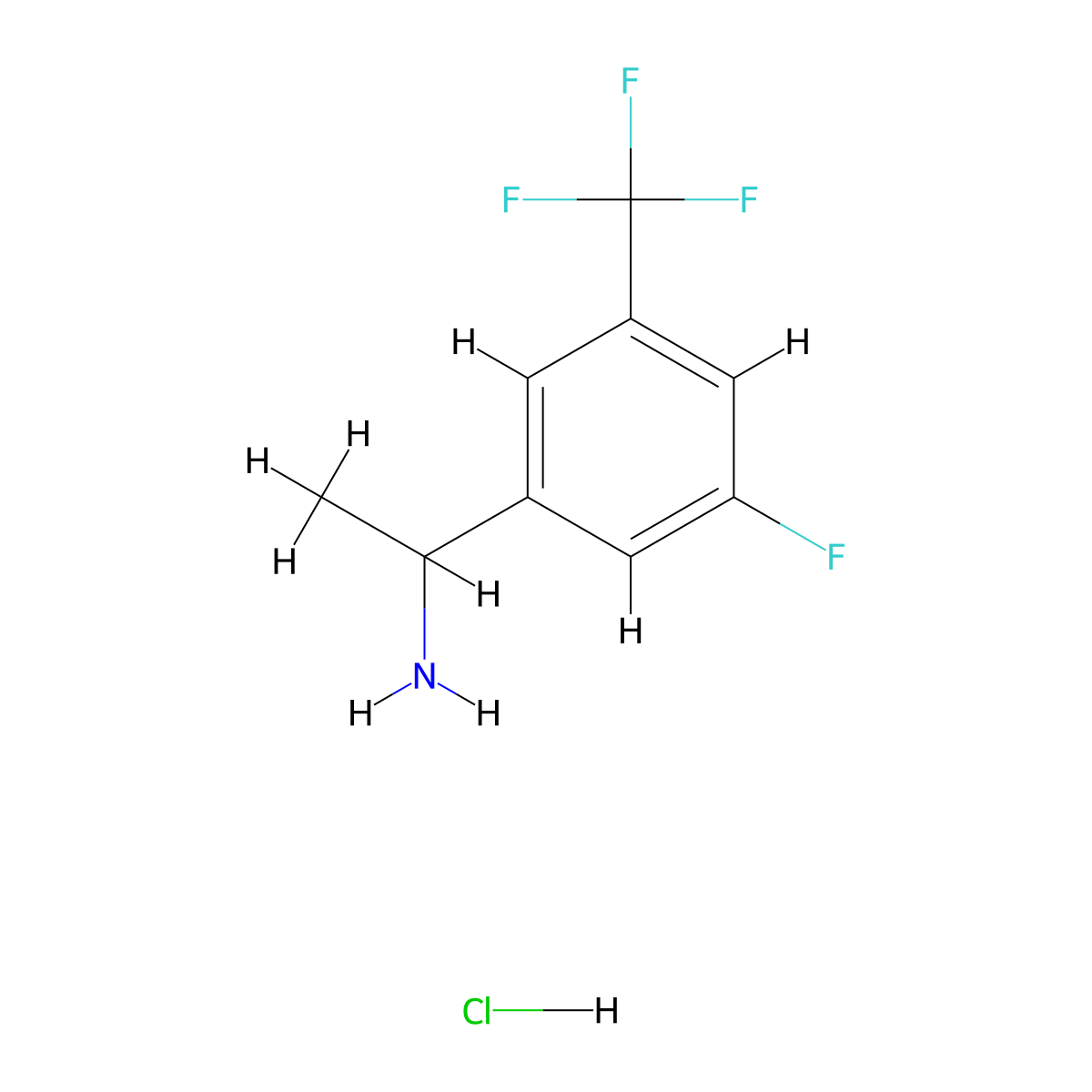 1-(3-Fluoro-5-(trifluoromethyl)phenyl)ethan-1-amine hydrochloride molecular structure, CAS 3055829-69-8