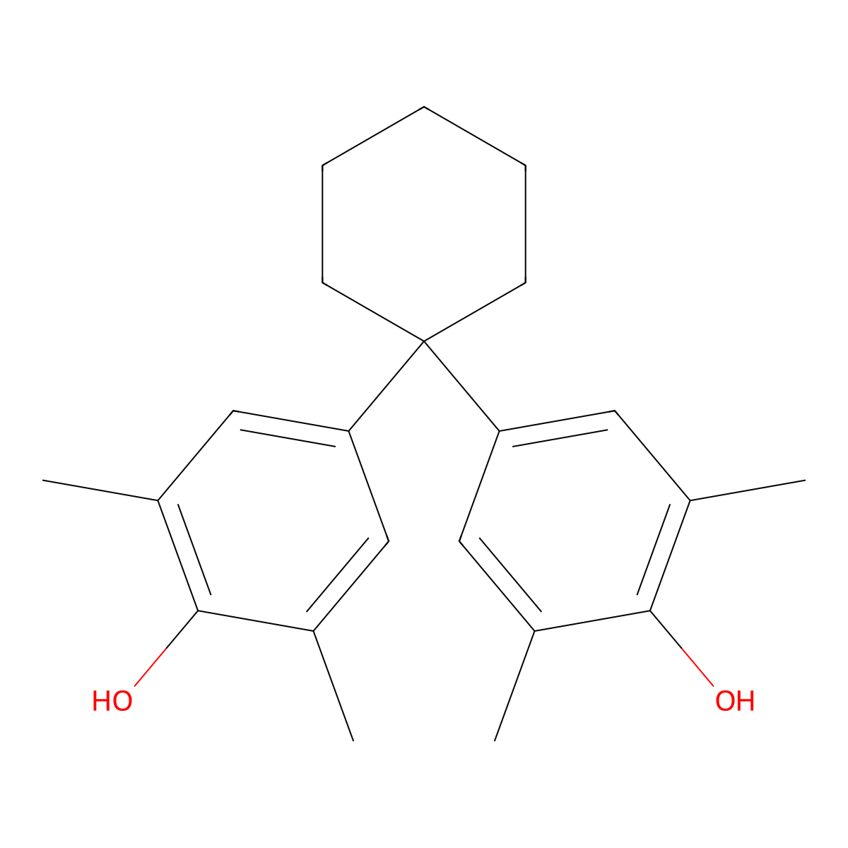 4-[1-(4-Hydroxy-3,5-dimethylphenyl)cyclohexyl]-2,6-dimethylphenol molecular structure, CAS 30560-61-3