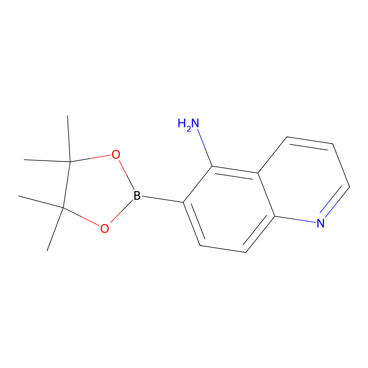 6-(4,4,5,5-Tetramethyl-1,3,2-dioxaborolan-2-YL)quinolin-5-amine molecular structure, CAS 3056088-92-4