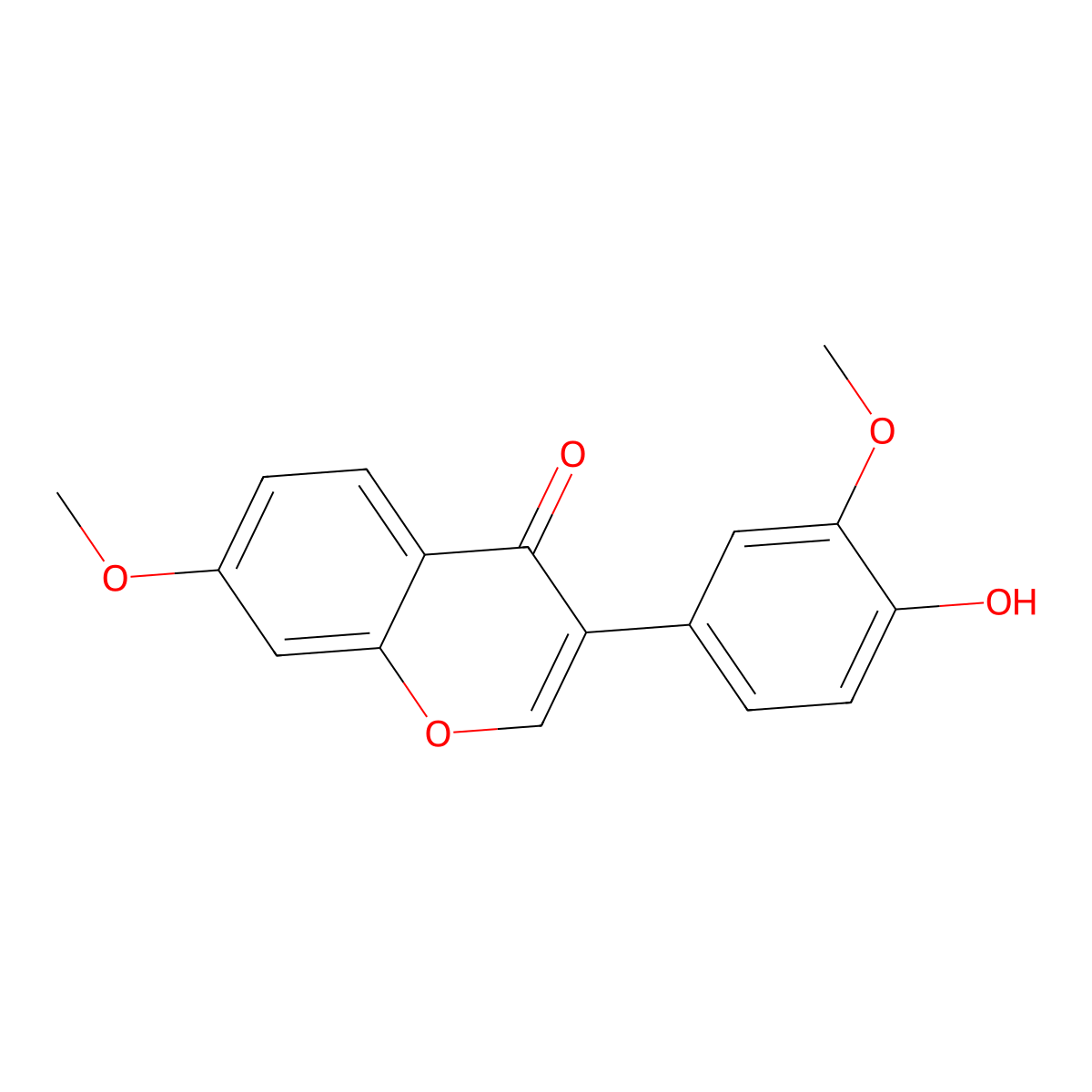 3-(4-Hydroxy-3-methoxyphenyl)-7-methoxy-4H-1-benzopyran-4-one molecular structure, CAS 30564-92-2