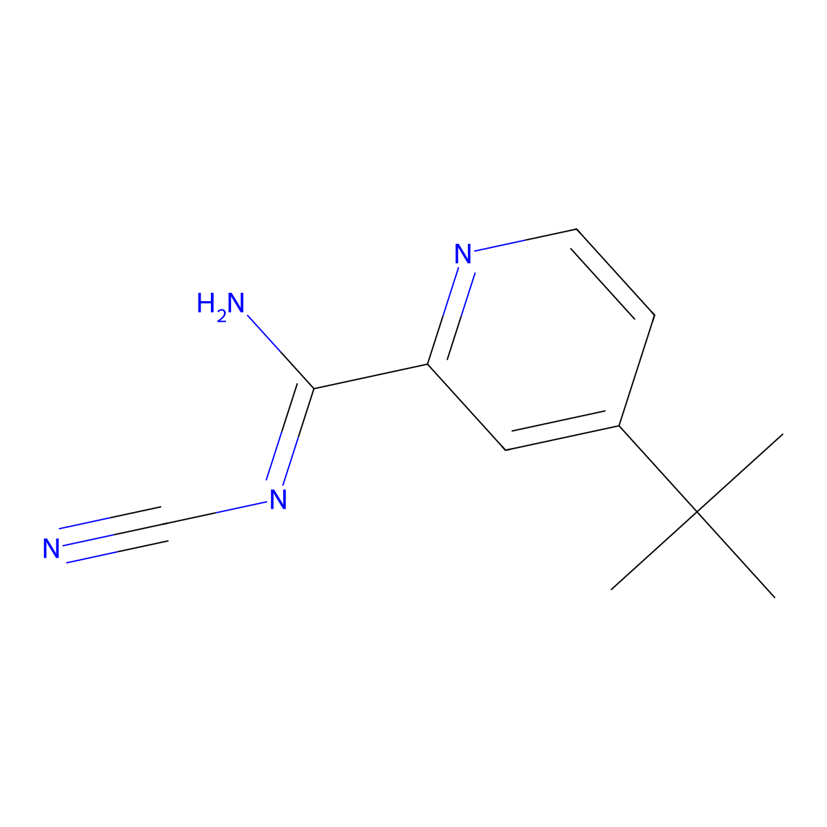 4-(Tert-butyl)-N-cyanopicolinimidamide molecular structure, CAS 3056401-12-5