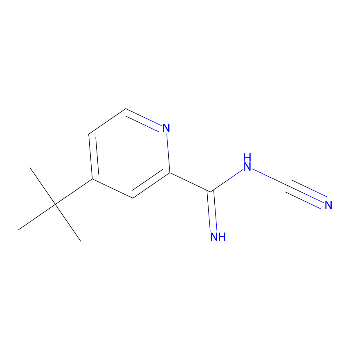 4-(Tert-butyl)-N-cyanopicolinimidamide molecular structure, CAS 3056401-12-5