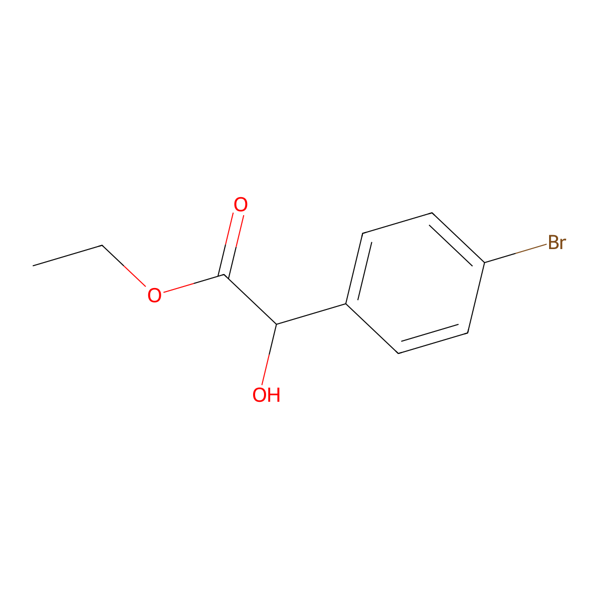 Ethyl 2-(4-bromophenyl)-2-hydroxyacetate molecular structure, CAS 30565-53-8