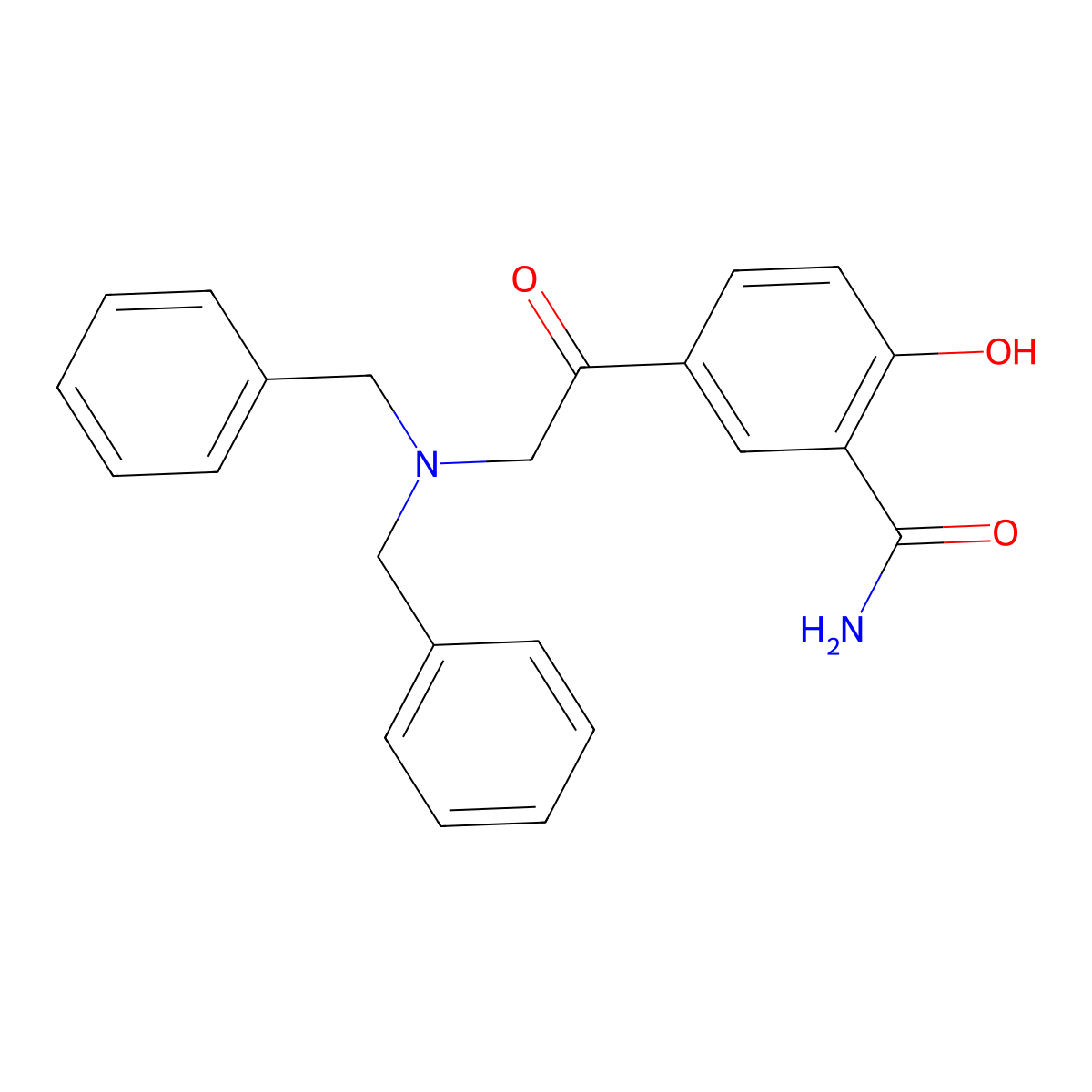 5-((Bis(benzyl)amino)acetyl)salicylamide molecular structure, CAS 30566-92-8