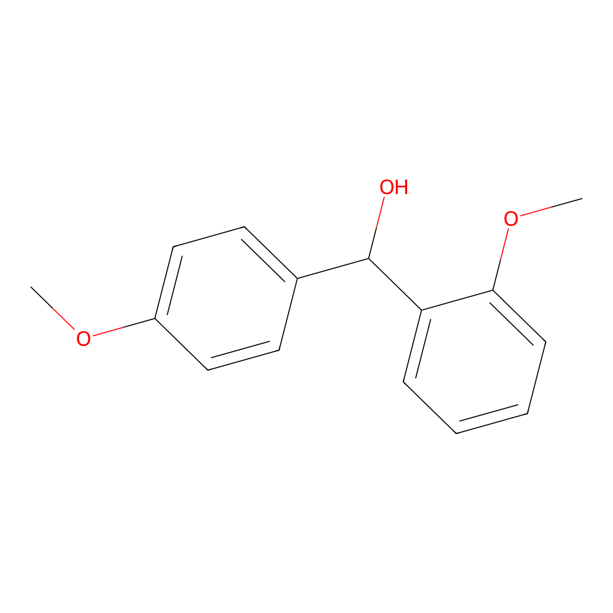 (2-Methoxyphenyl)(4-methoxyphenyl)methanol molecular structure, CAS 30567-86-3