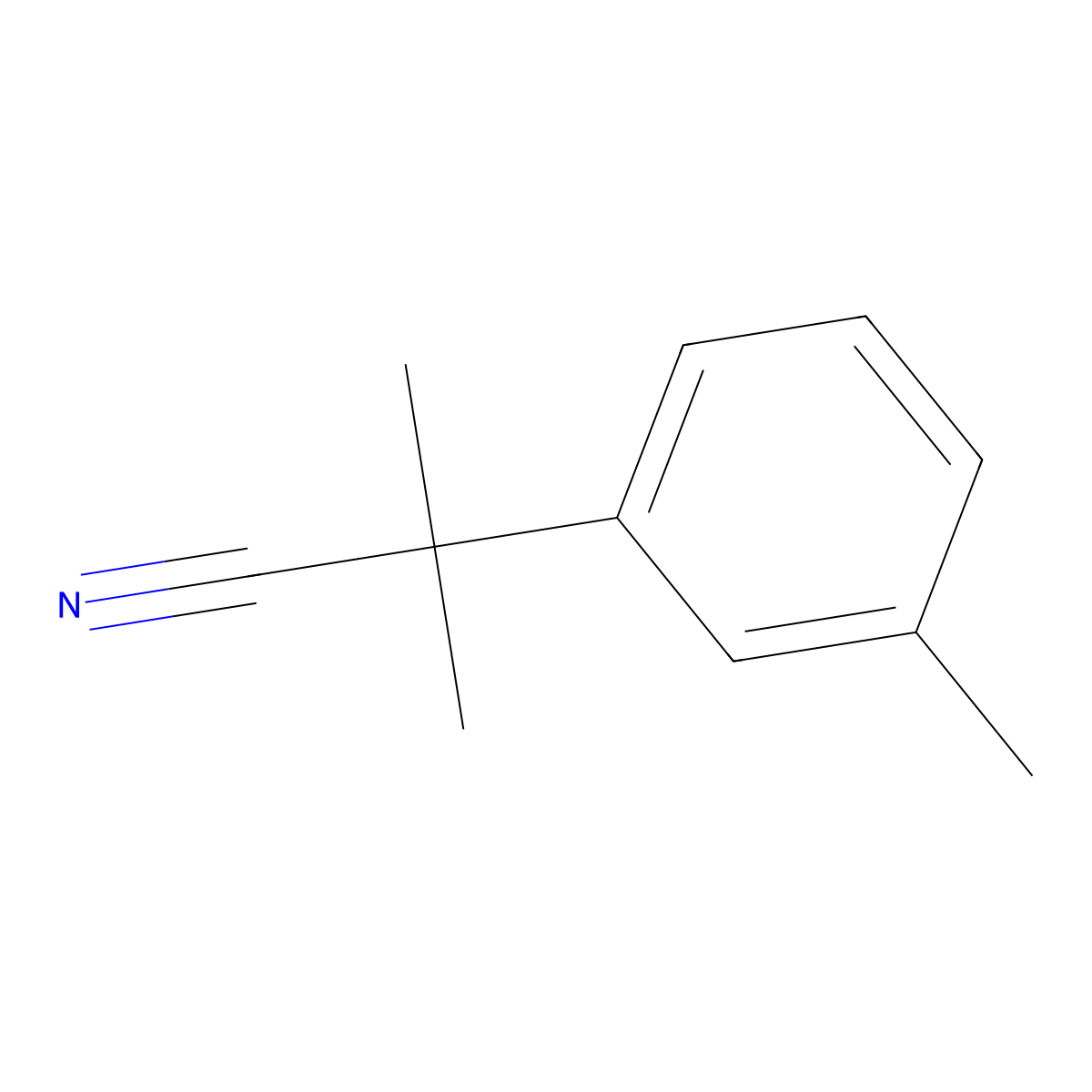 2-Methyl-2-(3-methylphenyl)propanenitrile molecular structure, CAS 30568-27-5