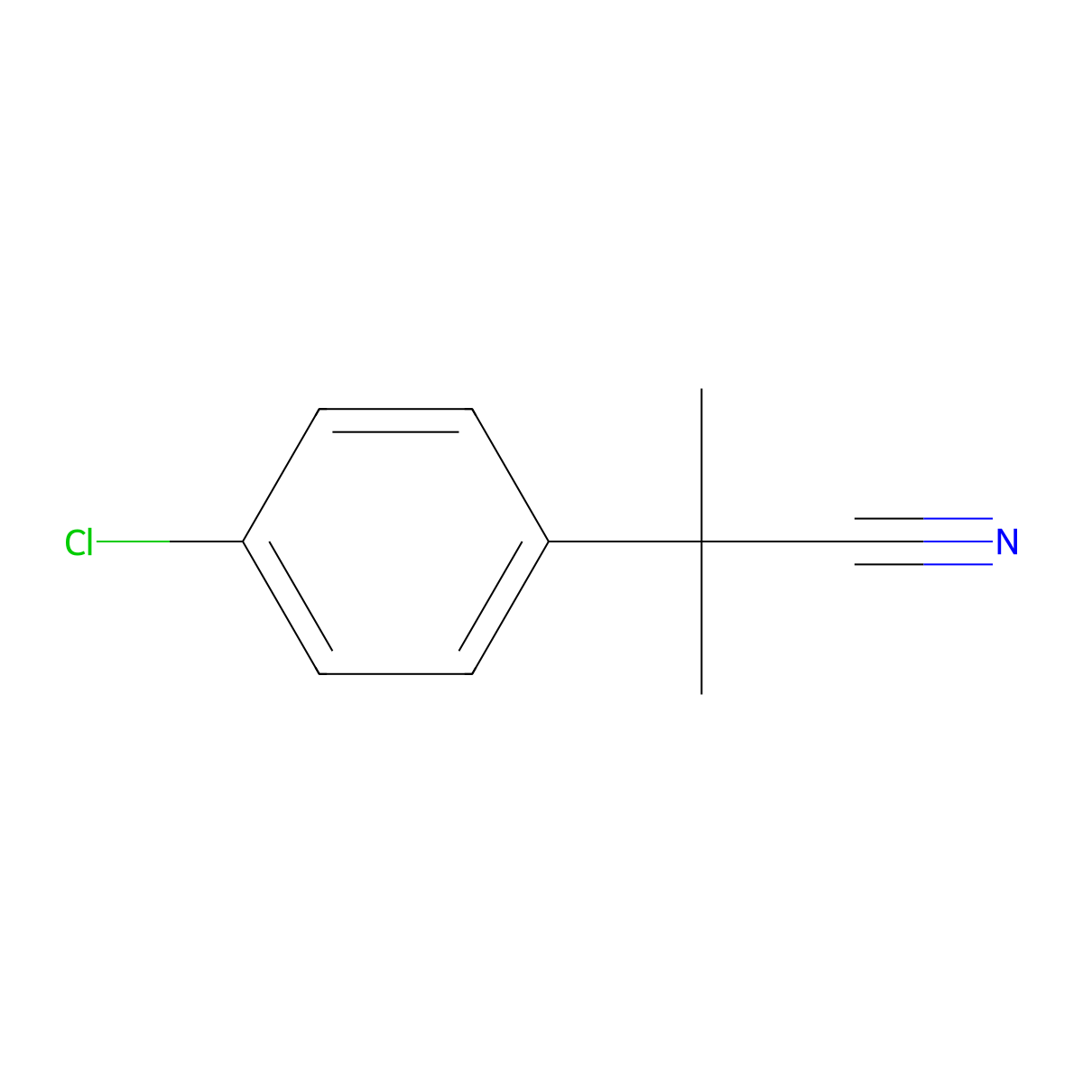 4-Chloro-alpha,alpha-dimethylbenzeneacetonitrile molecular structure, CAS 30568-32-2