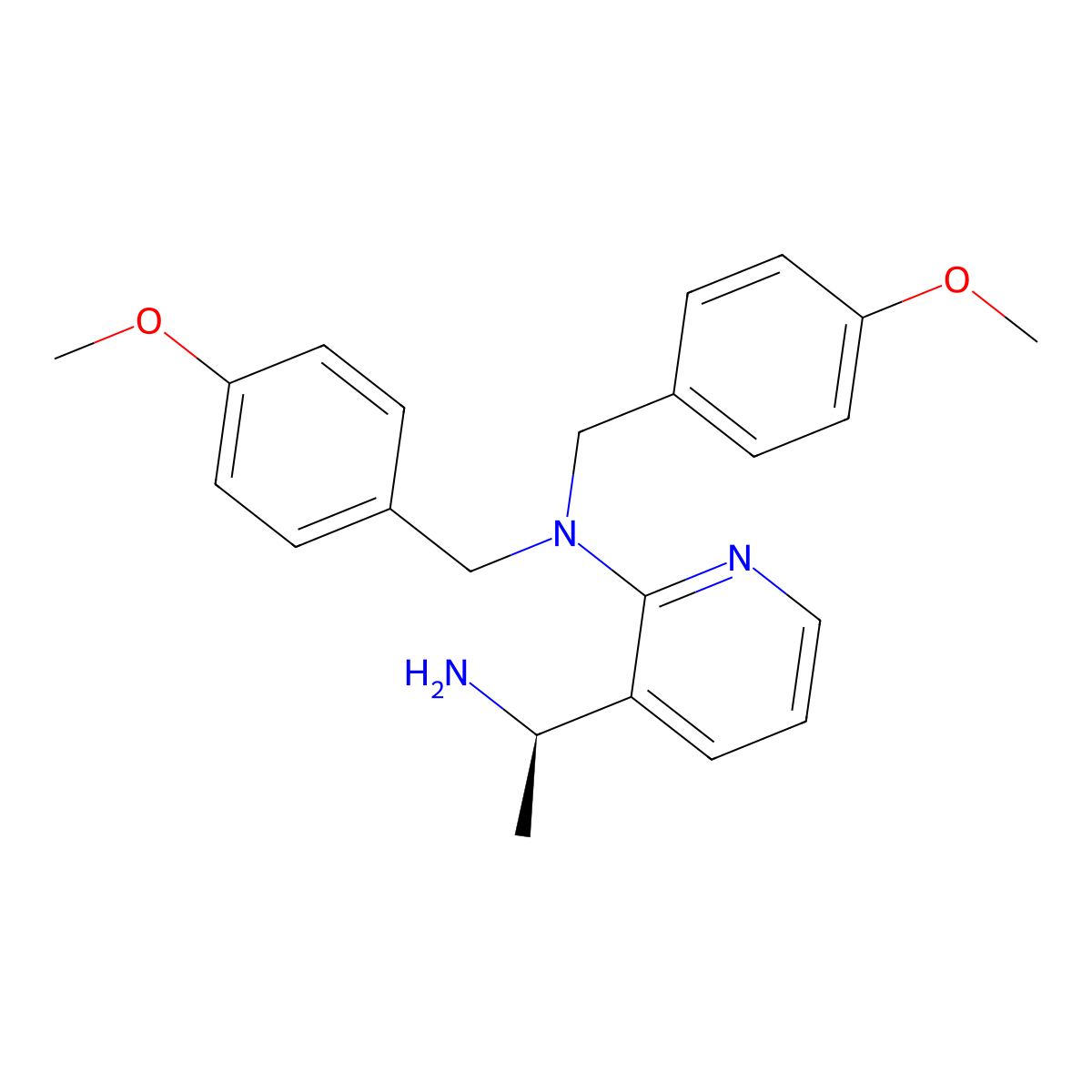 (R)-3-(1-Aminoethyl)-N,N-bis(4-methoxybenzyl)pyridin-2-amine molecular structure, CAS 3056977-25-1