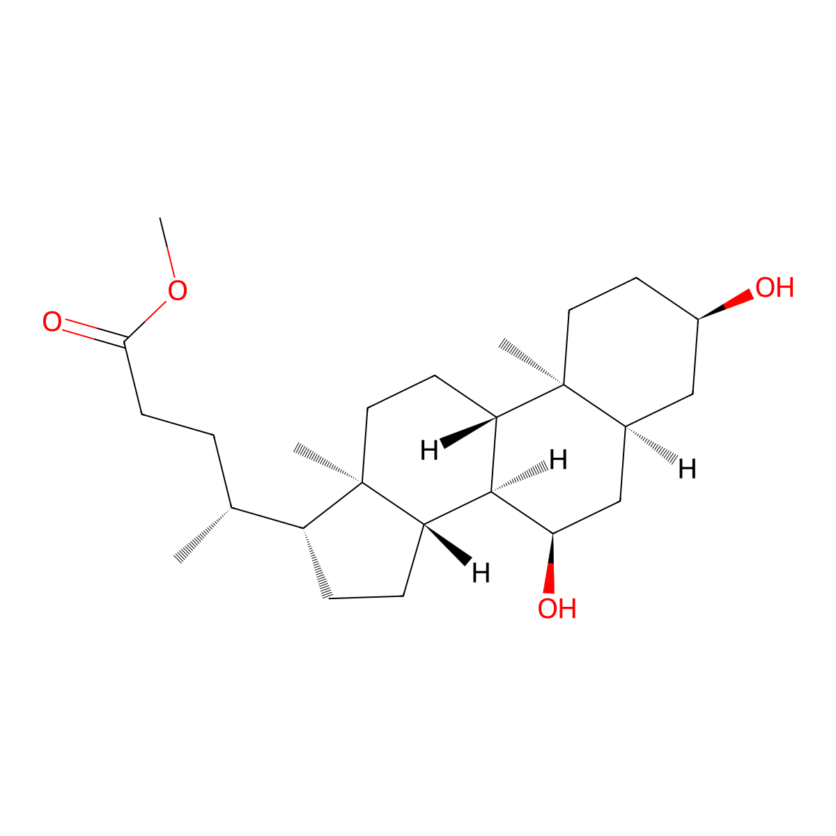 Methyl chenodeoxycholate molecular structure, CAS 3057-04-3