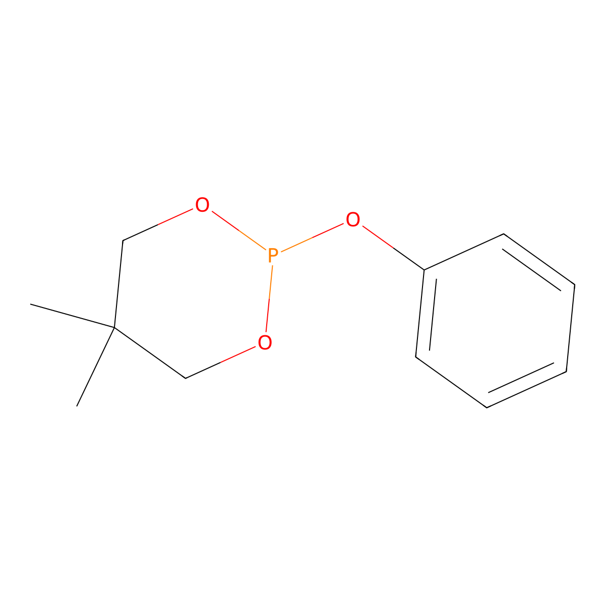 5,5-Dimethyl-2-phenoxy-1,3,2-dioxaphosphinane molecular structure, CAS 3057-08-7