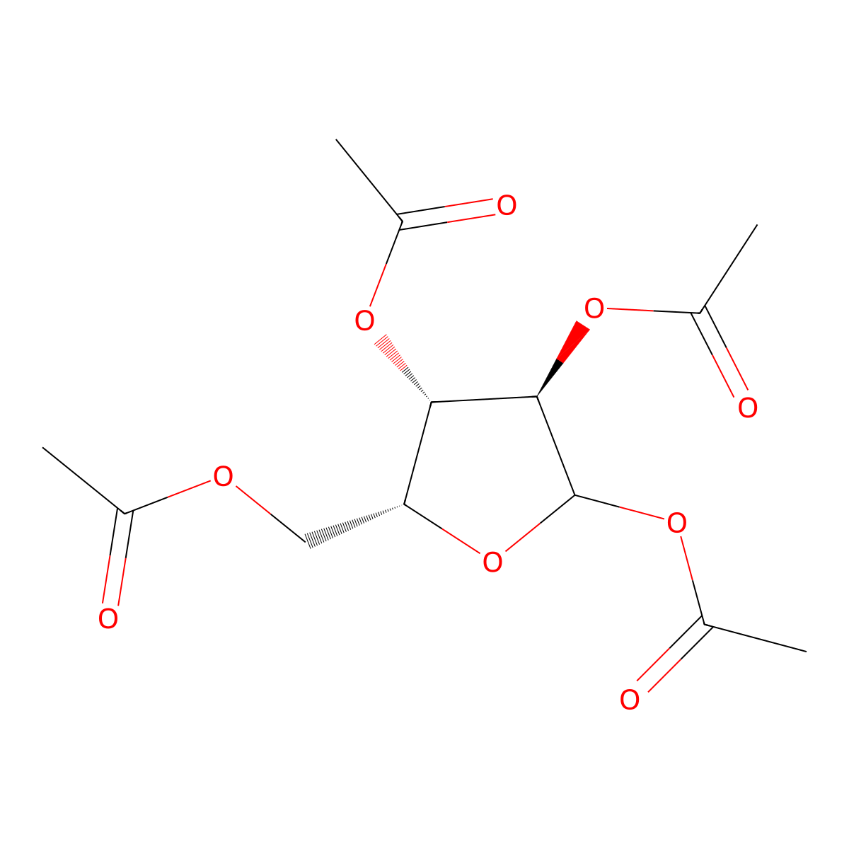 1,2,3,5-tetra-O-acetyl-D-xylofuranose molecular structure, CAS 30571-56-3