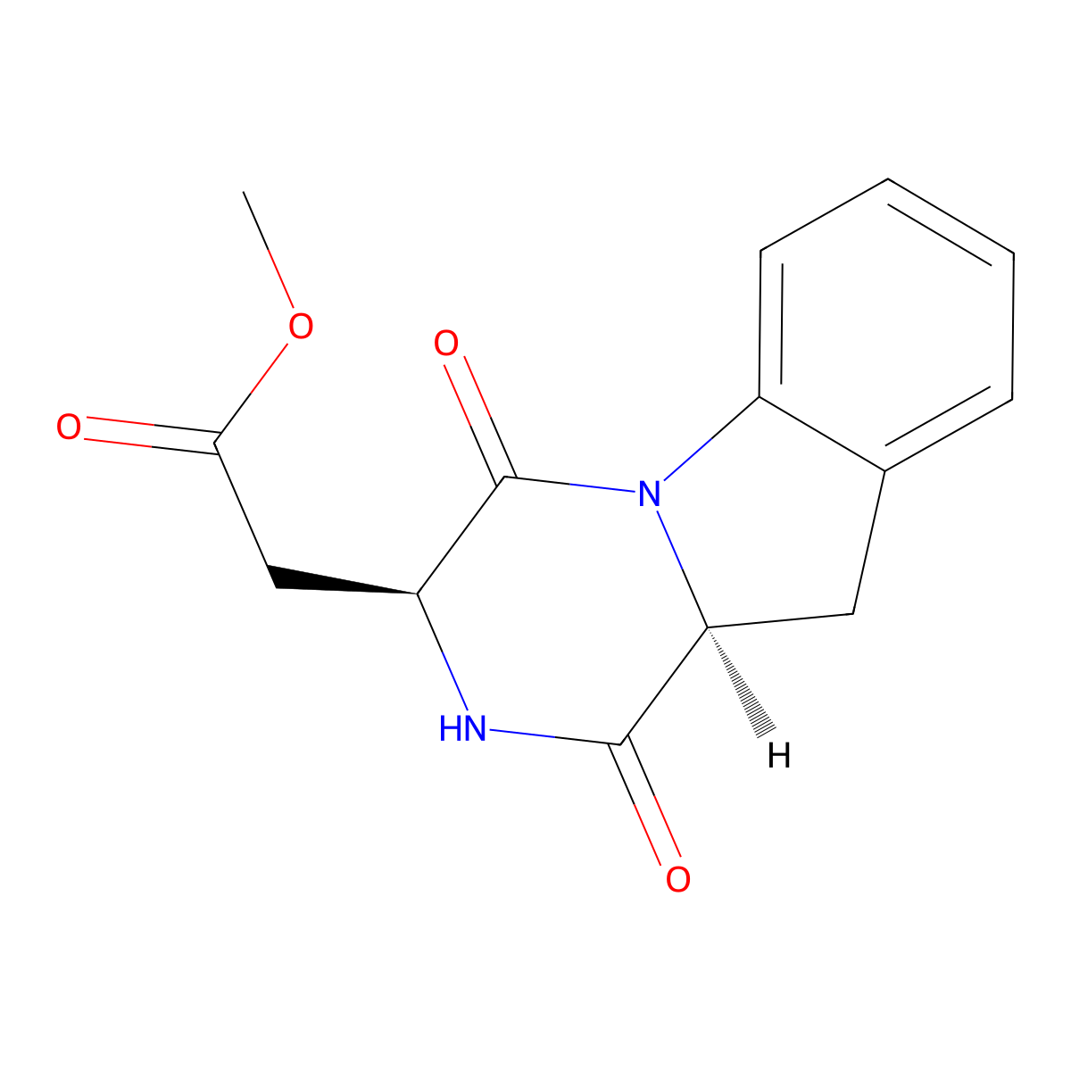 methyl 2-((3S,10aS)-1,4-dioxo-1,2,3,4,10,10a-hexahydropyrazino[1,2-a]indol-3-yl)acetate molecular structure, CAS 3057162-90-7