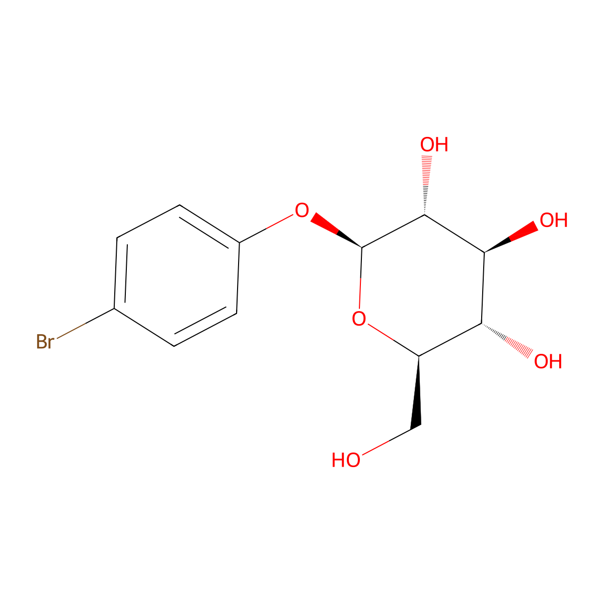 (2S,3R,4S,5S,6R)-2-(4-bromophenoxy)-6-(hydroxymethyl)oxane-3,4,5-triol molecular structure, CAS 30572-42-0