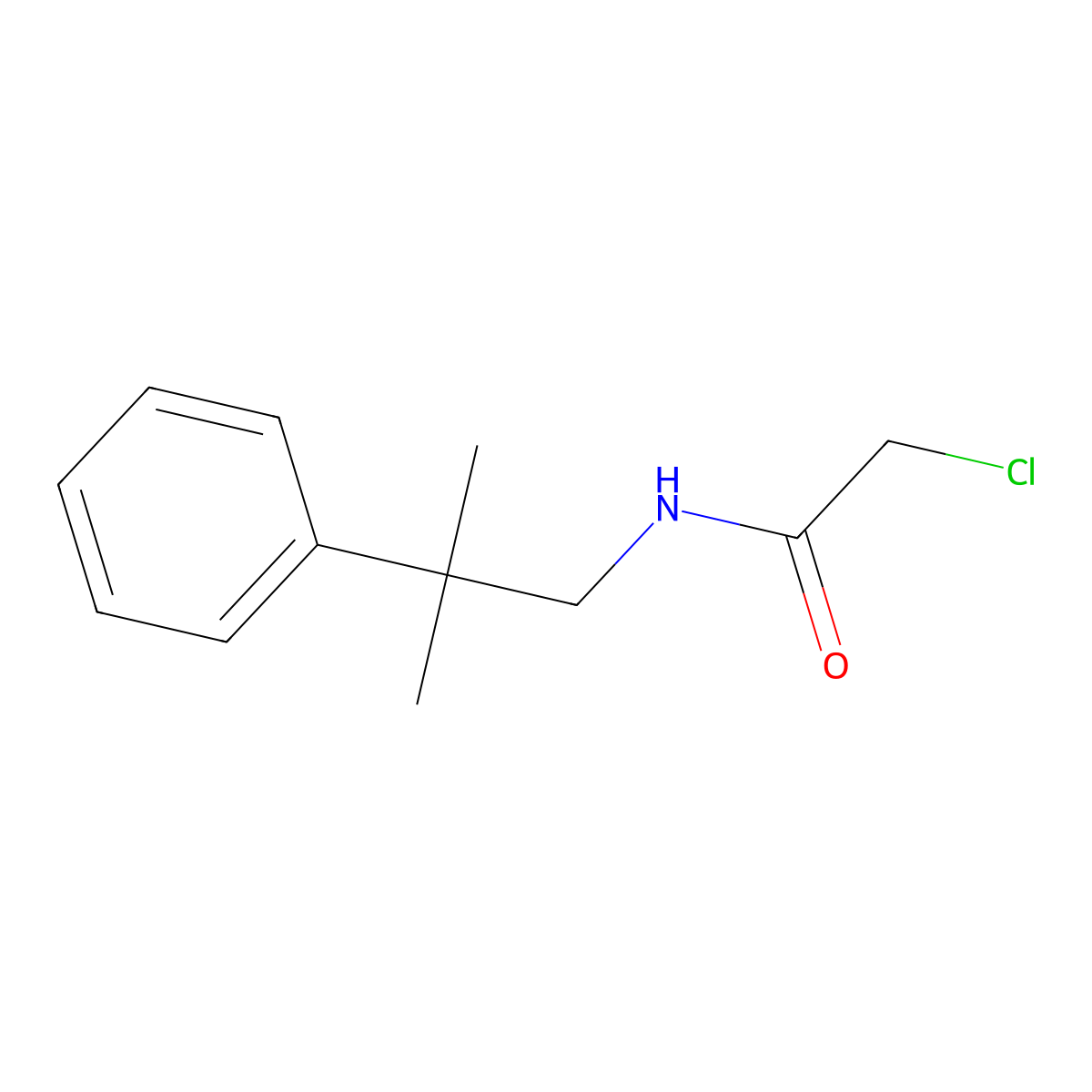 2-chloro-N-(2-methyl-2-phenylpropyl)acetamide molecular structure, CAS 30572-80-6