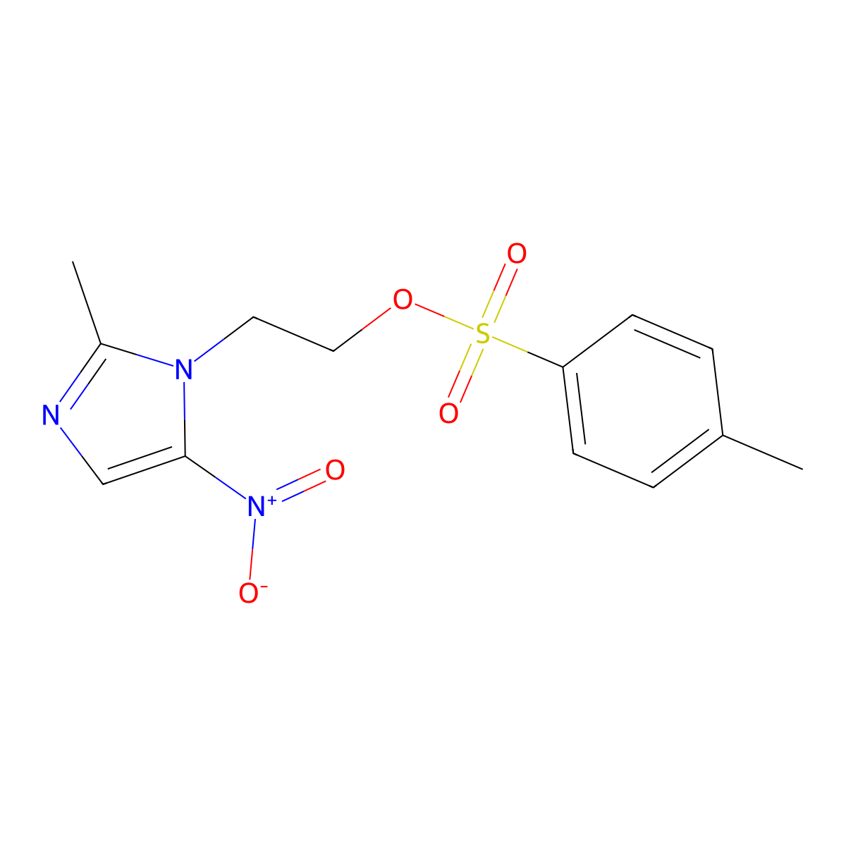 1H-Imidazole-1-ethanol, 2-methyl-5-nitro-, 1-(4-methylbenzenesulfonate) molecular structure, CAS 30575-42-9