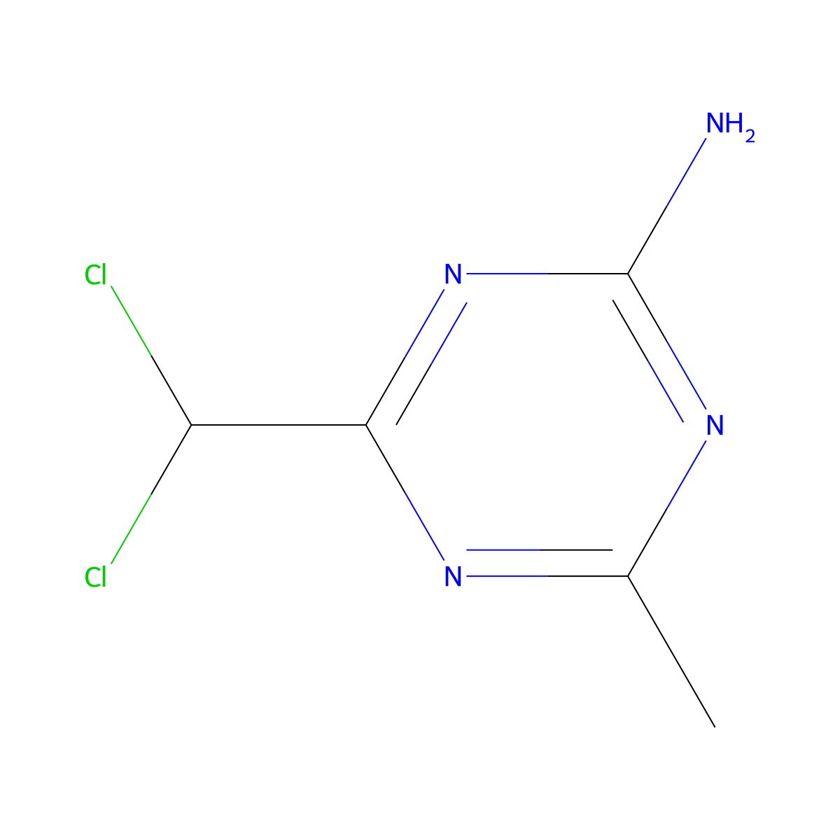 4-(Dichloromethyl)-6-methyl-1,3,5-triazin-2-amine molecular structure, CAS 30576-27-3