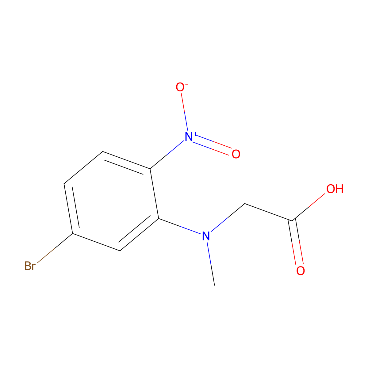 2-[(5-Bromo-2-nitrophenyl)(methyl)amino]acetic acid molecular structure, CAS 305790-78-7