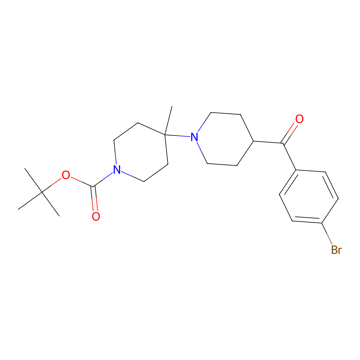 Tert-butyl 4-(4-bromobenzoyl)-4'-methyl-[1,4'-bipiperidine]-1'-carboxylate molecular structure, CAS 305794-45-0