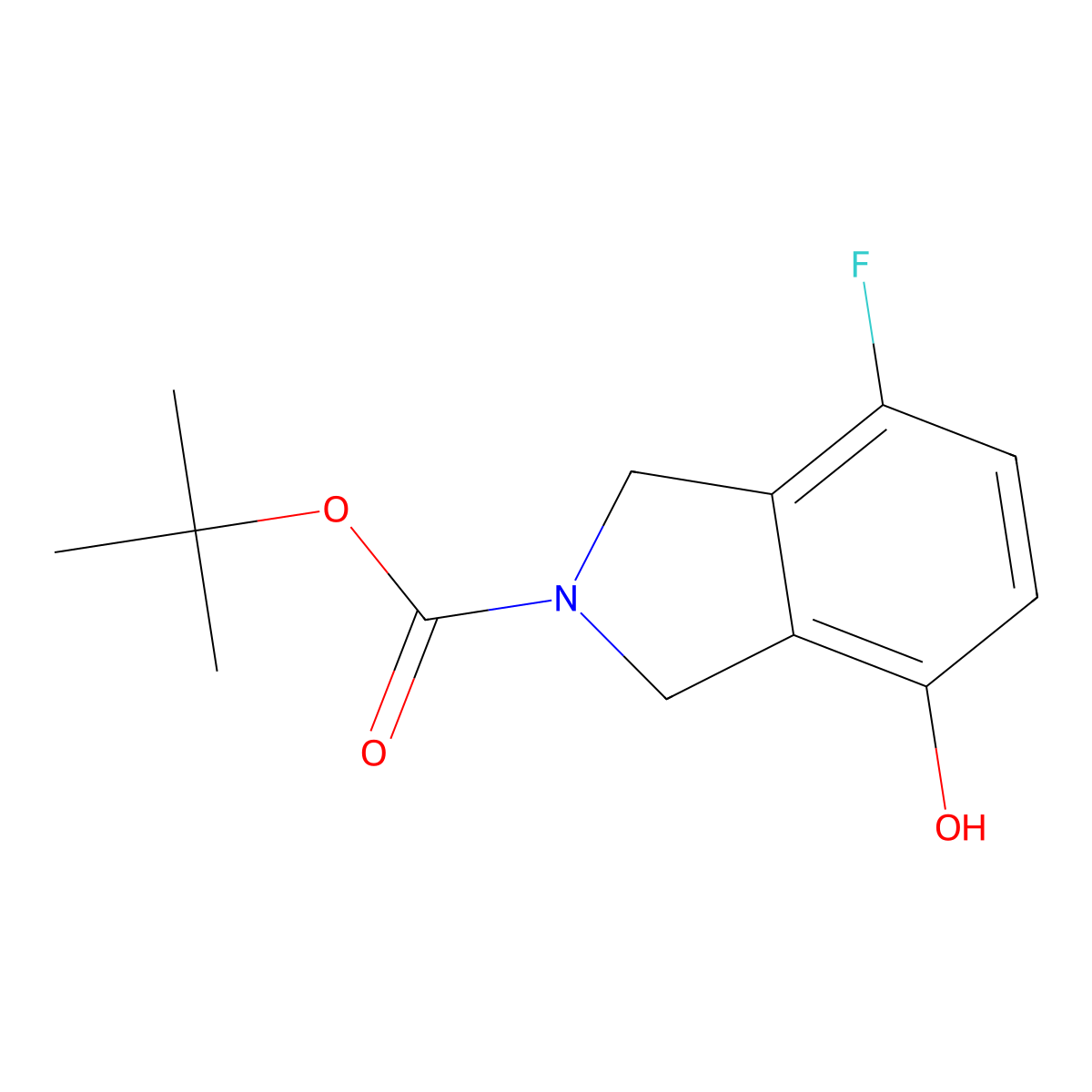 tert-butyl 4-fluoro-7-hydroxy-2,3-dihydro-1H-isoindole-2-carboxylate molecular structure, CAS 3057971-87-3