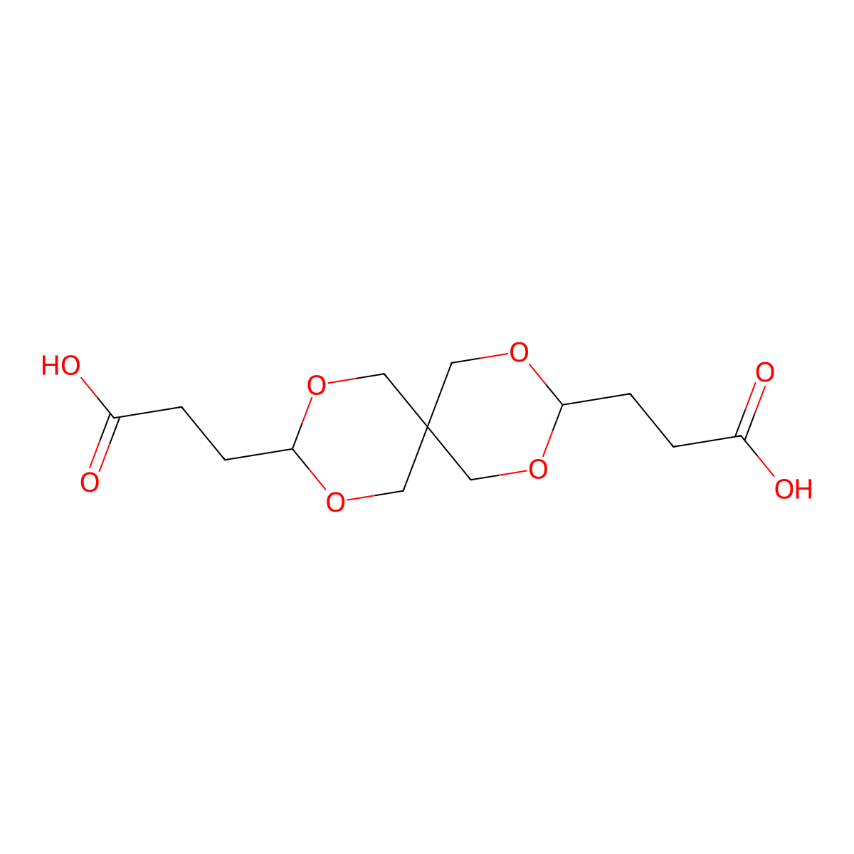 2,4,8,10-Tetraoxaspiro(5.5)undecane-3,9-dipropionic acid molecular structure, CAS 3058-05-7