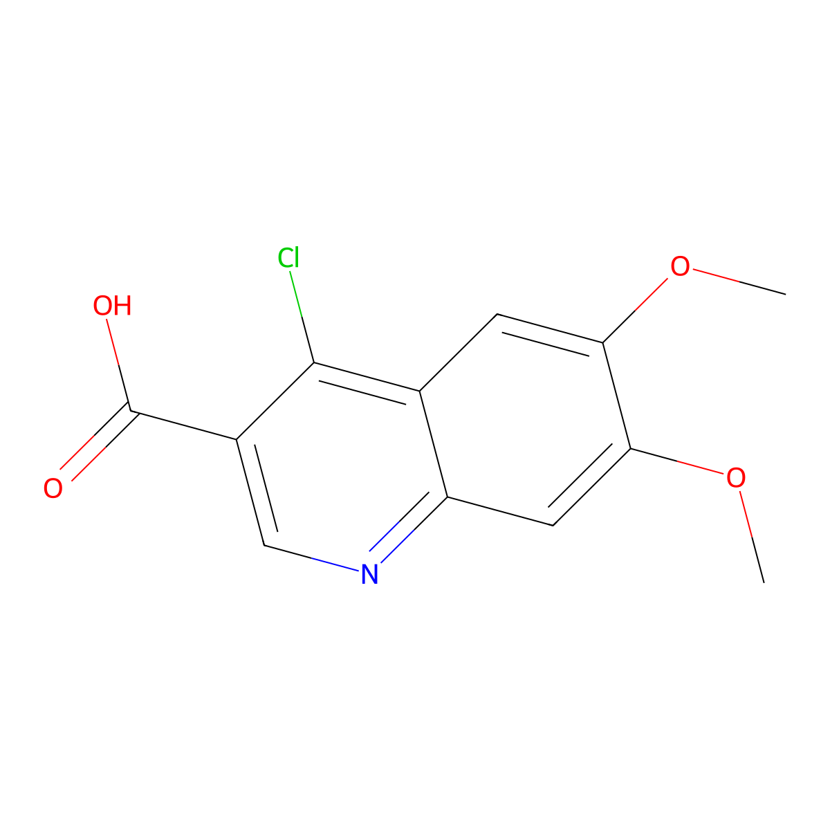 4-Chloro-6,7-dimethoxyquinoline-3-carboxylic acid molecular structure, CAS 305801-19-8